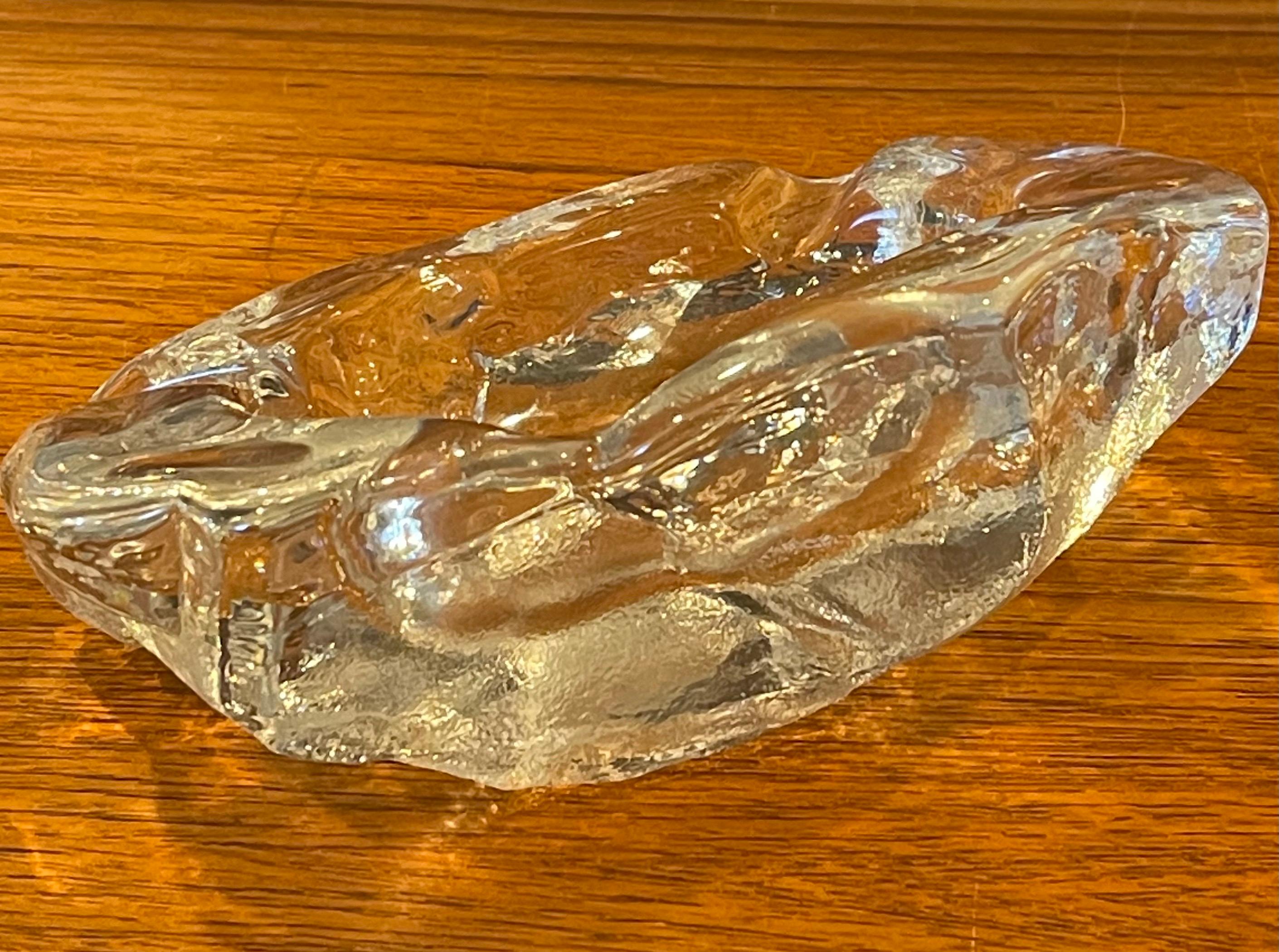 Hand-Crafted Crystal Iceberg Cigar Ashtray by Val Saint Lambert