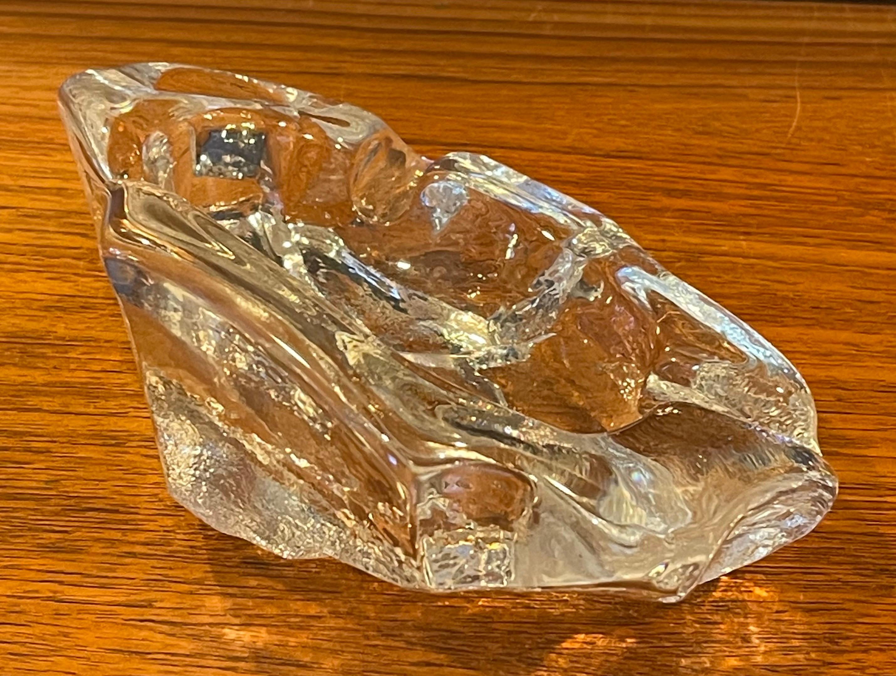 Crystal Iceberg Cigar Ashtray by Val Saint Lambert In Good Condition In San Diego, CA