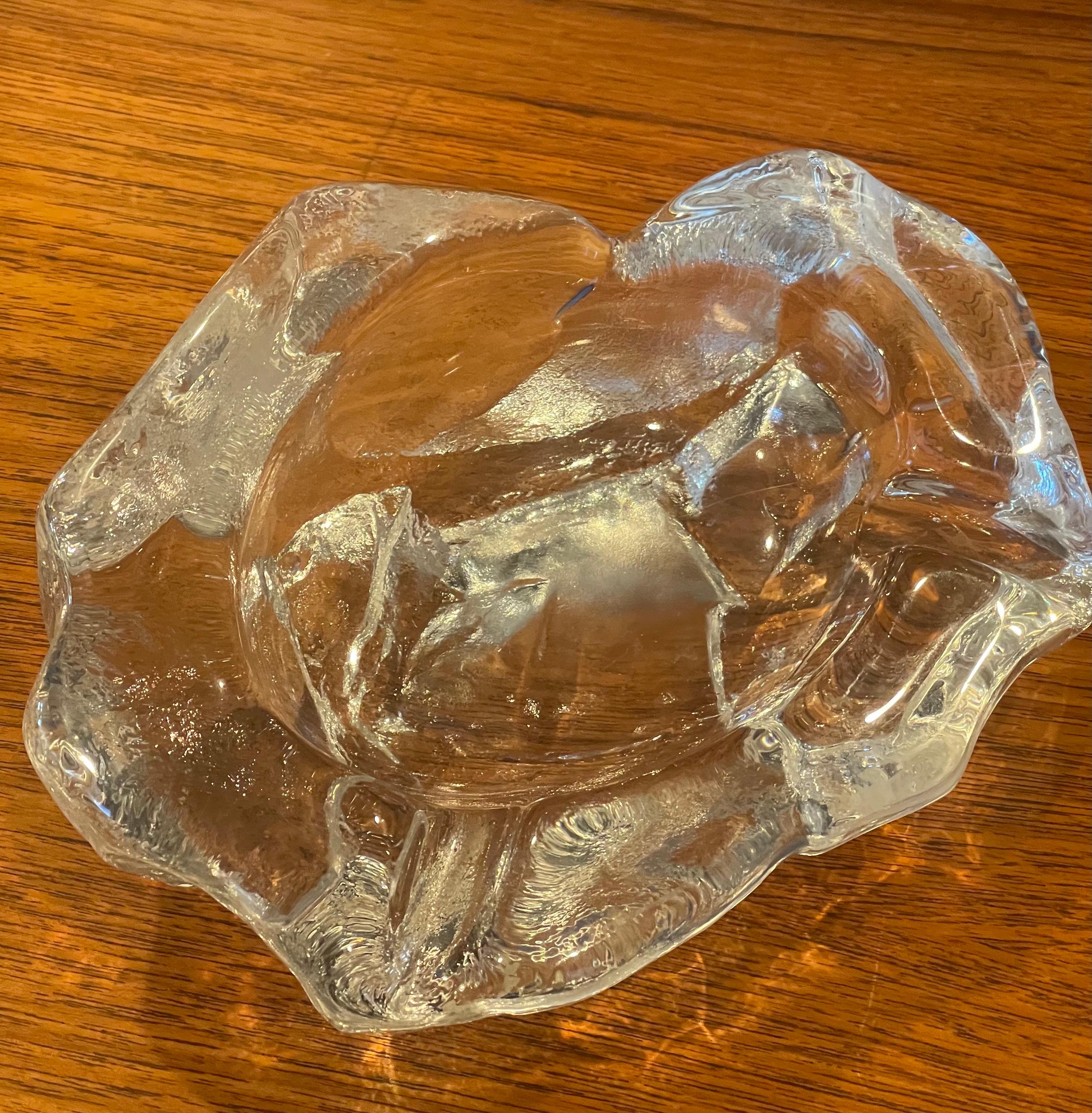 20th Century Crystal Iceberg Cigar Ashtray by Val Saint Lambert