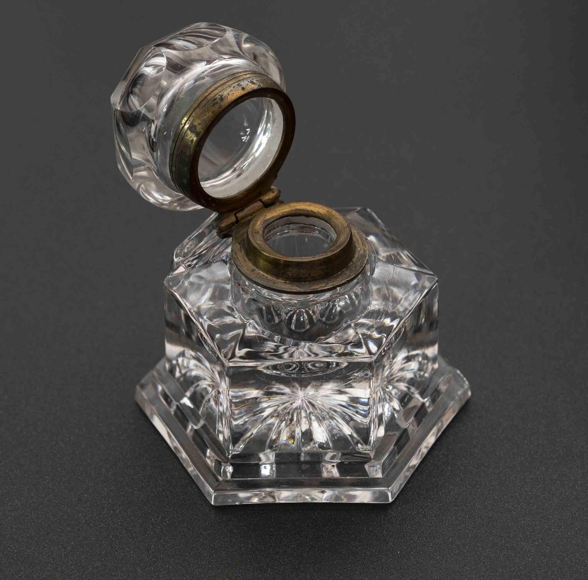 Italian Crystal Inkwell, Italy, 20th Century For Sale