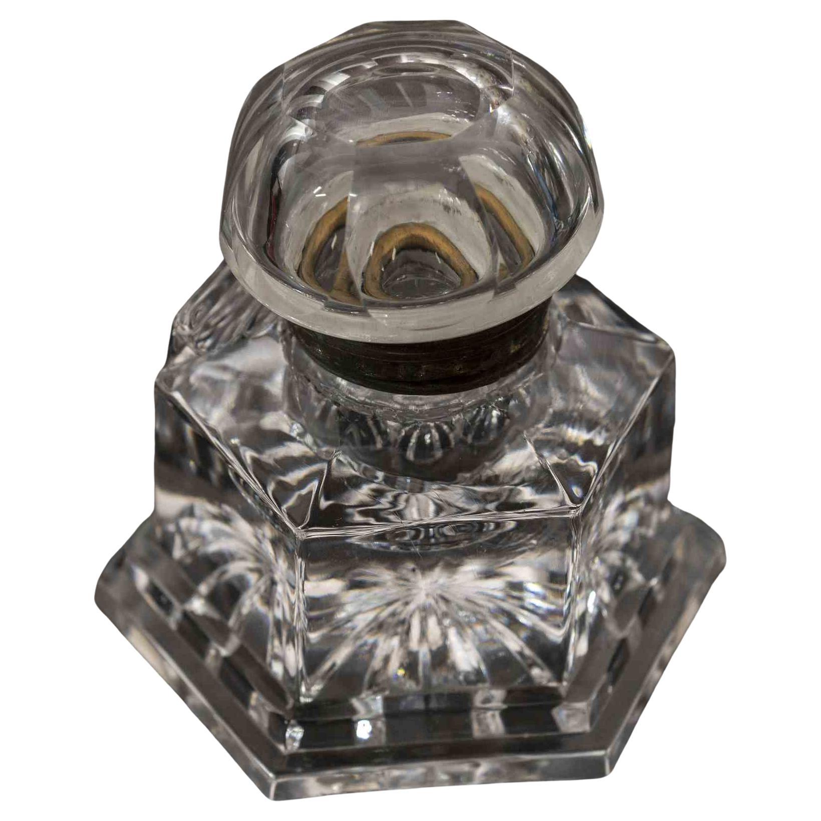 Crystal Inkwell, Italy, 20th Century For Sale