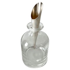 Crystal Italian Pampaloni Decanter with Sterling Silver Cone Style Stopper