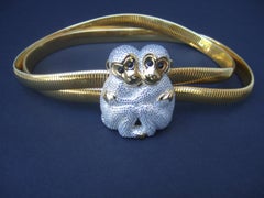 Paire de grandes ceintures de singe incrustée de bijoux en cristal c.C. années 1980