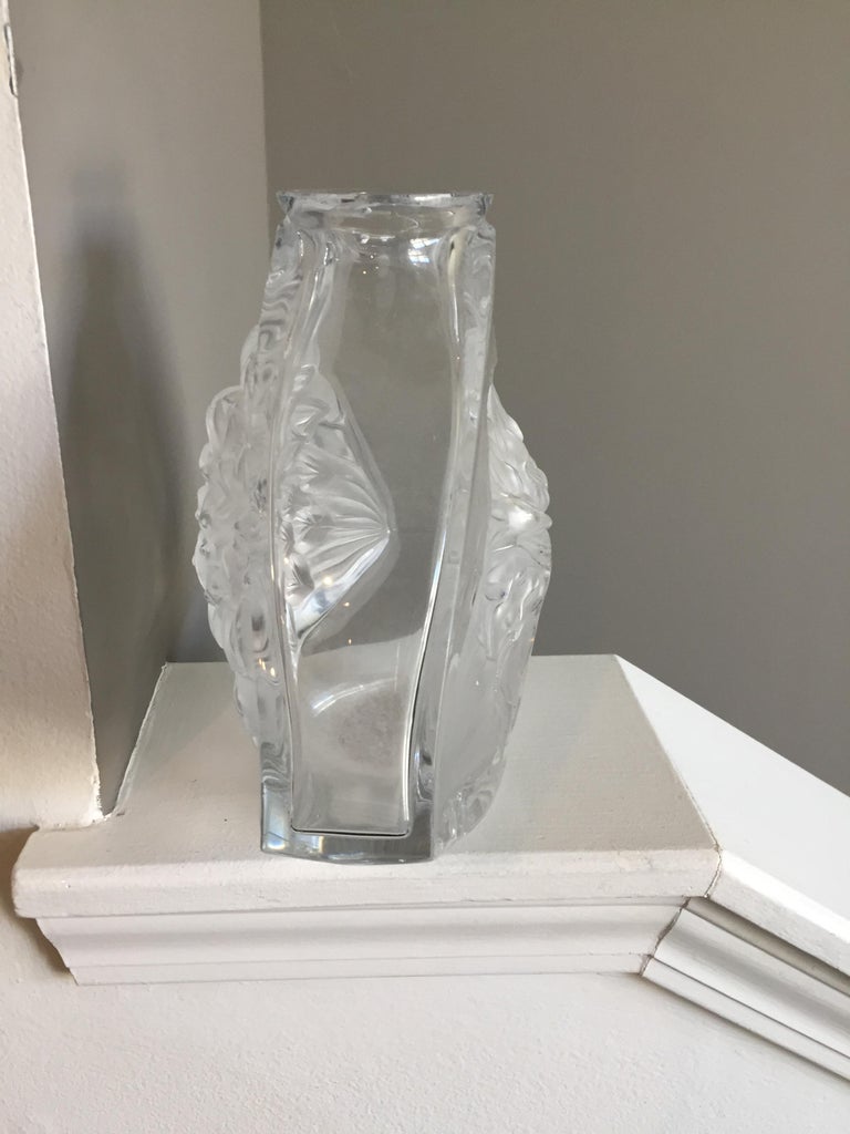 Crystal Lalique Vase "Dahlia" at 1stDibs