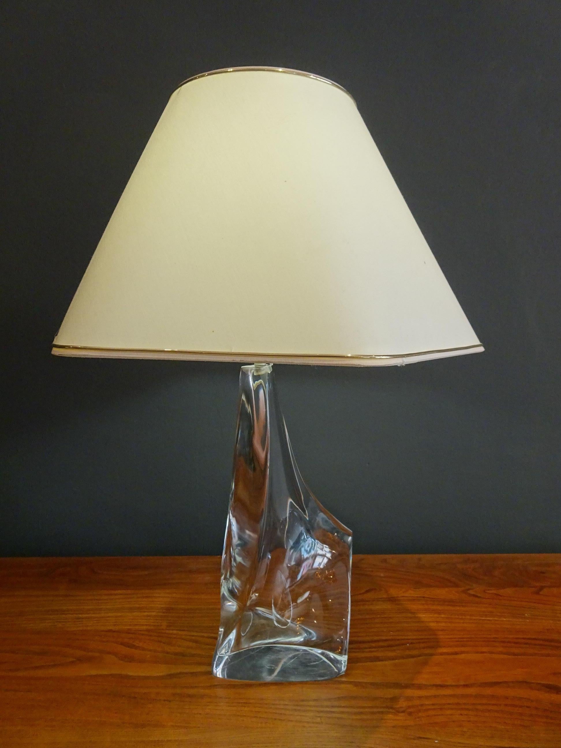 French Crystal Lamp Signed 