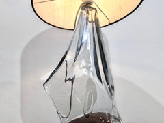 Crystal Lamp with Rattan Shade