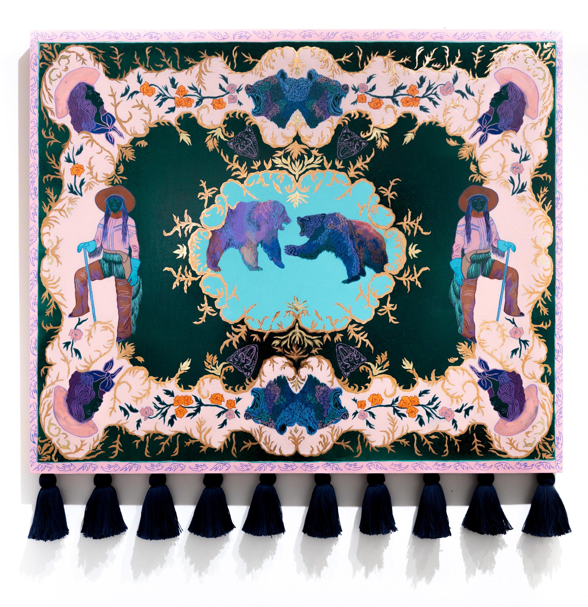 Marc Scheff Whelming Over, Mixed media layered resin painting For