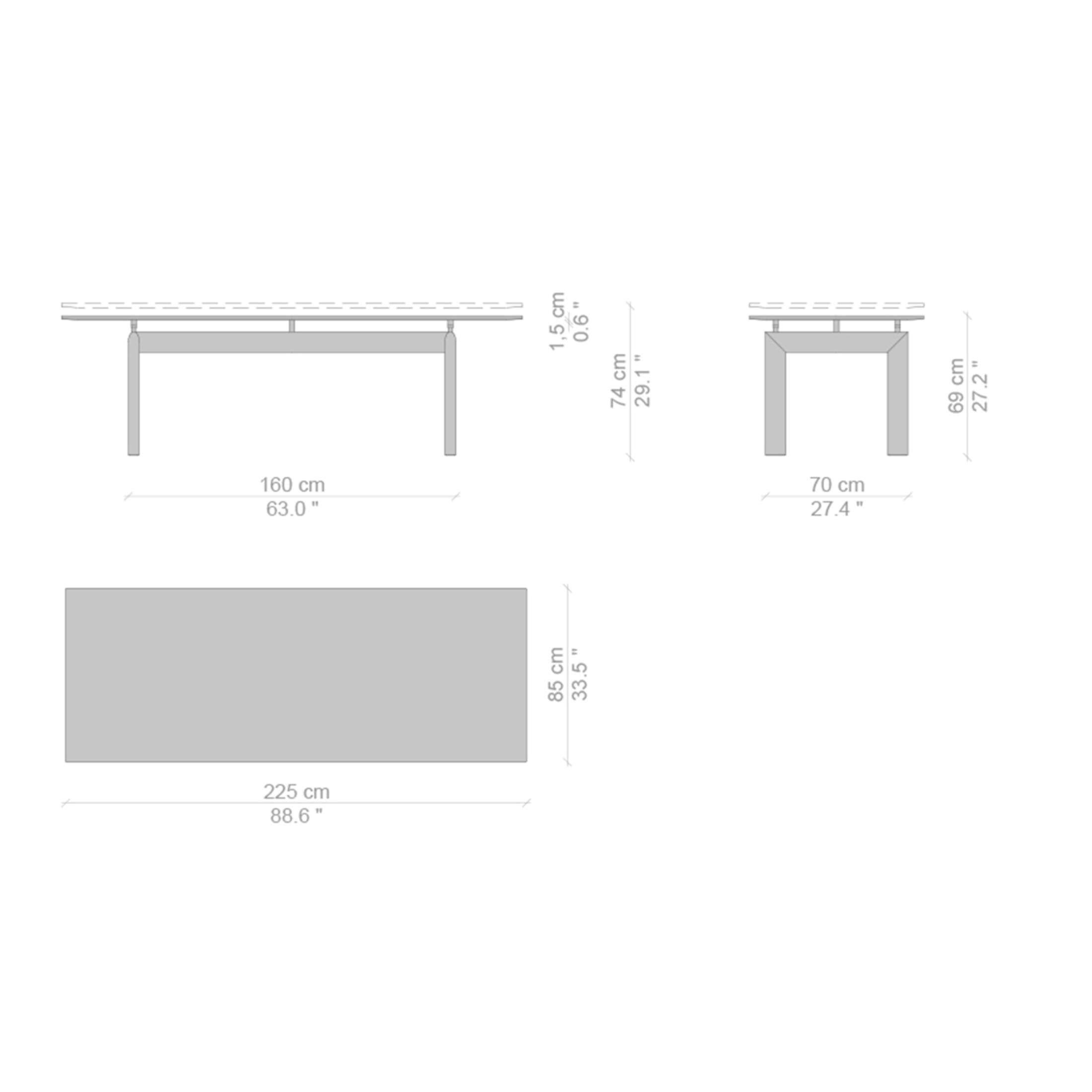 Table en cristal LC6 de Le Corbusier, Jeanneret et Perriand pour Cassina 3
