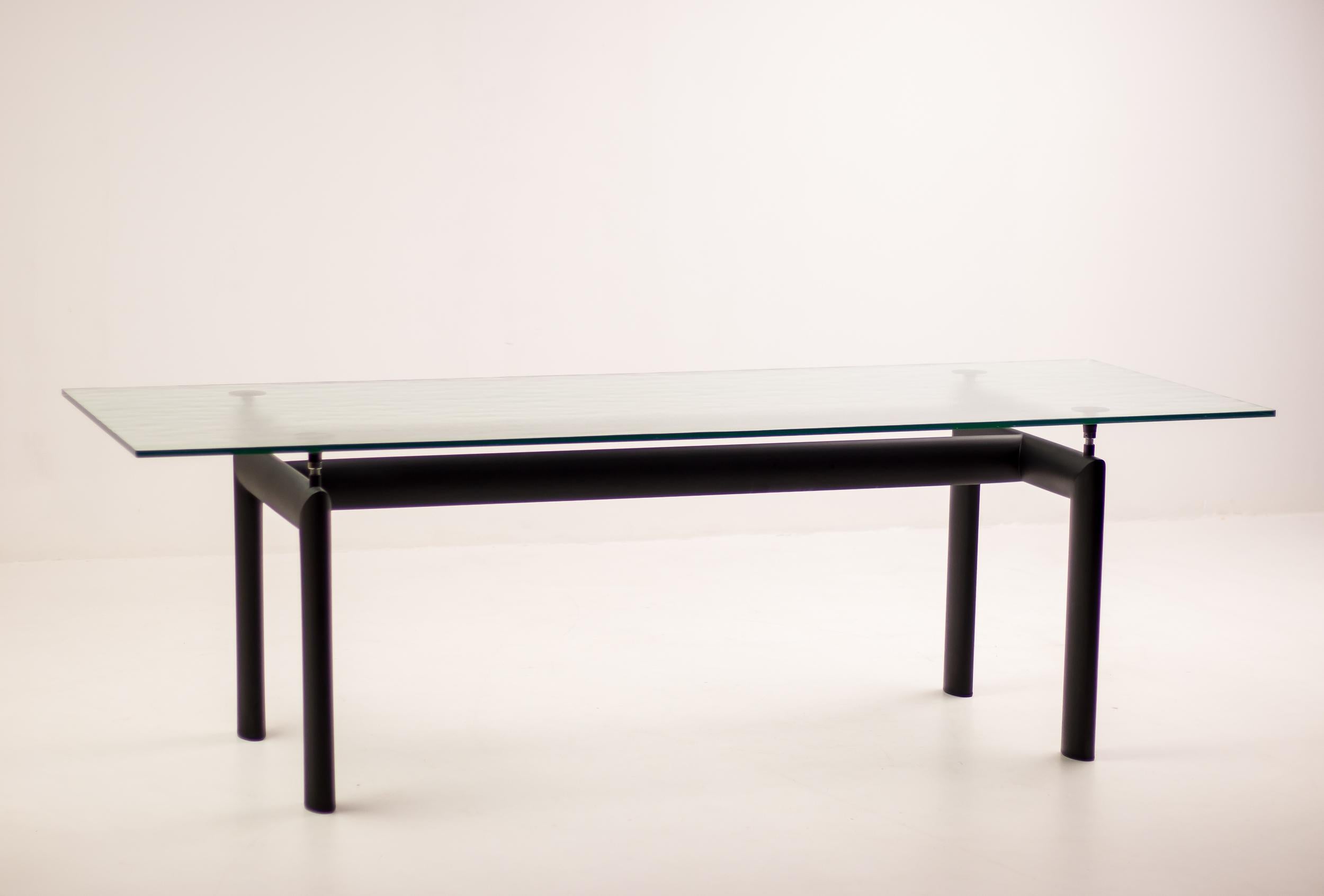 italien Table en cristal LC6 de Le Corbusier, Jeanneret et Perriand pour Cassina