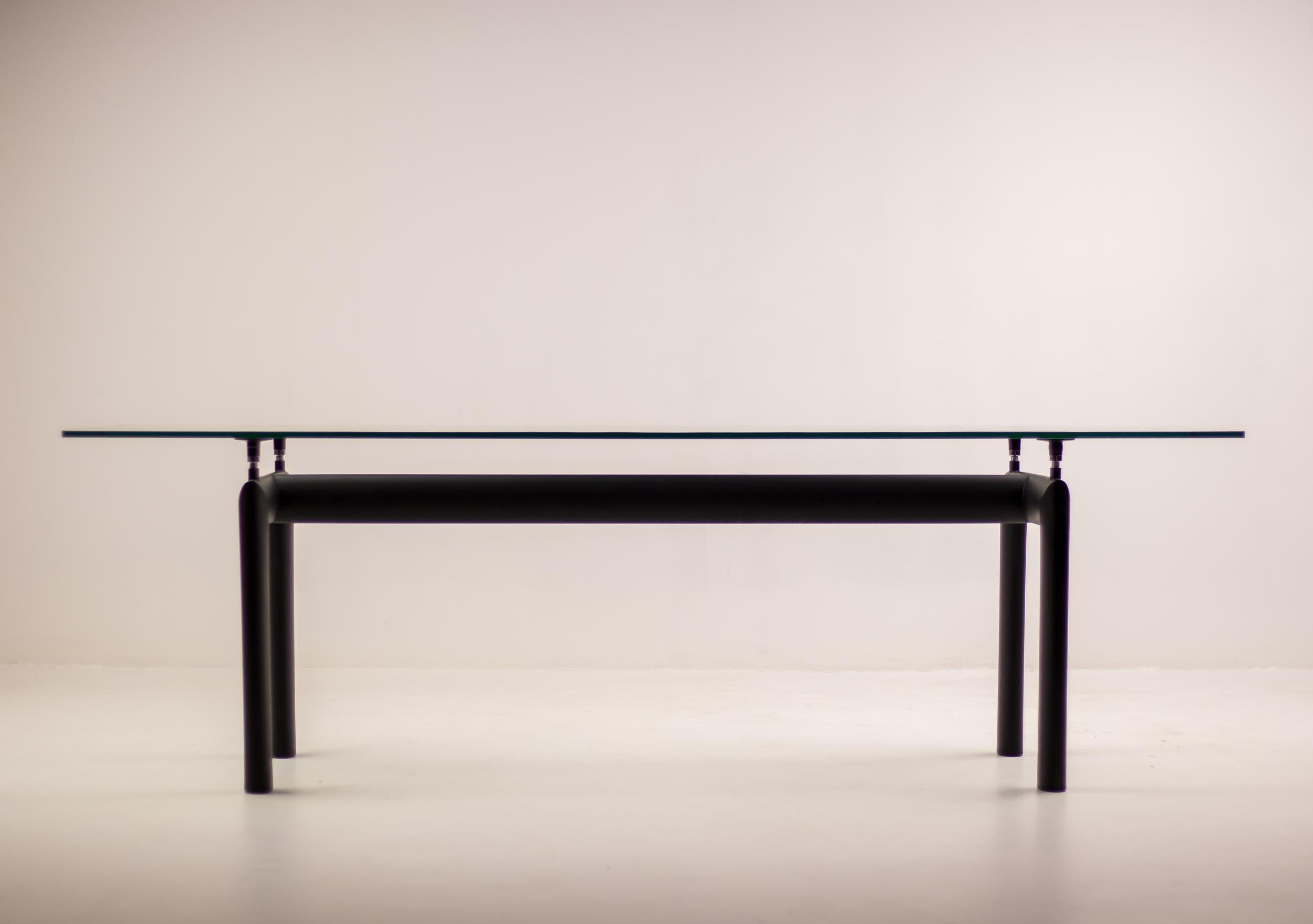 Table en cristal LC6 de Le Corbusier, Jeanneret et Perriand pour Cassina Bon état à Dronten, NL