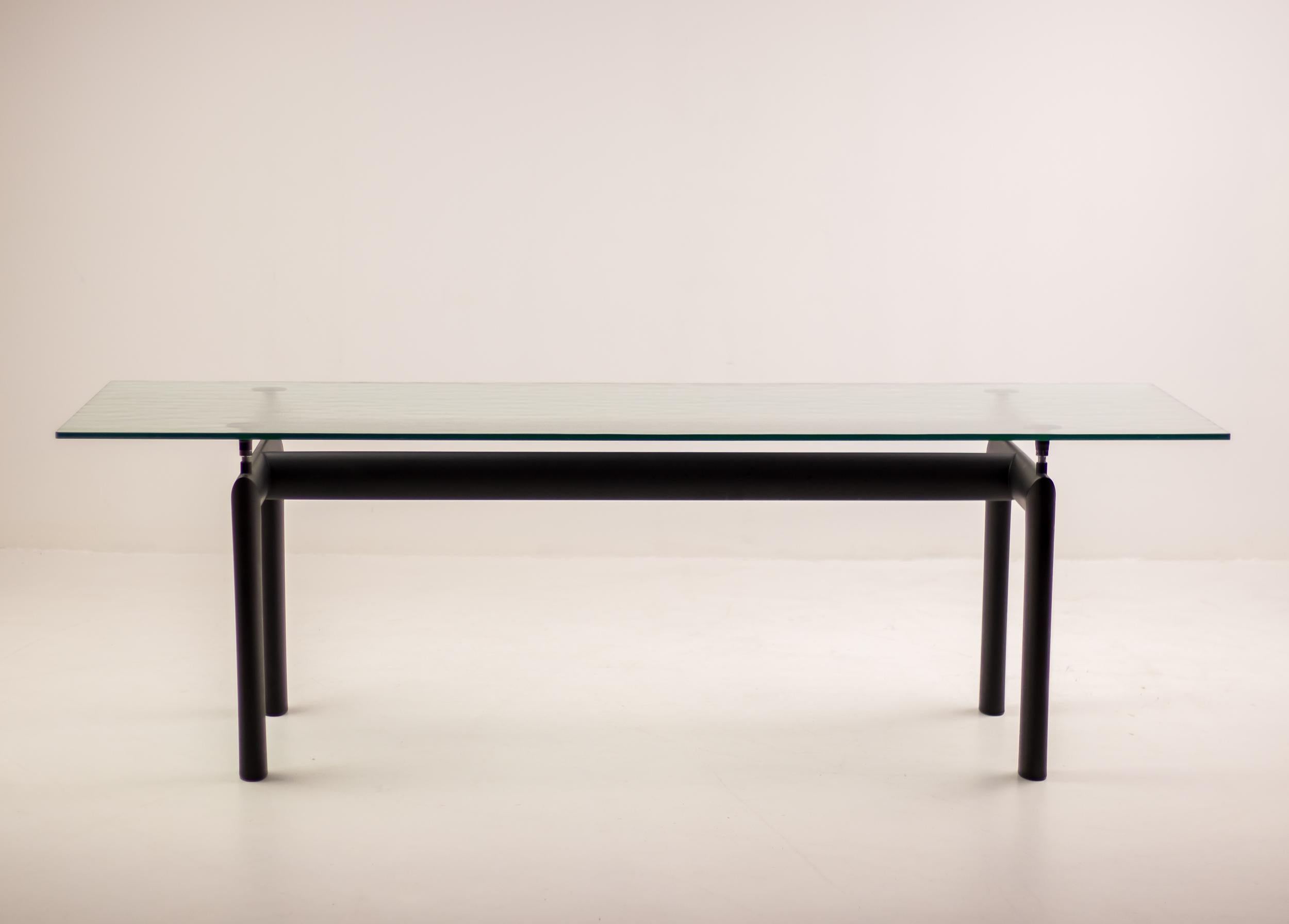 Aluminium Table en cristal LC6 de Le Corbusier, Jeanneret et Perriand pour Cassina