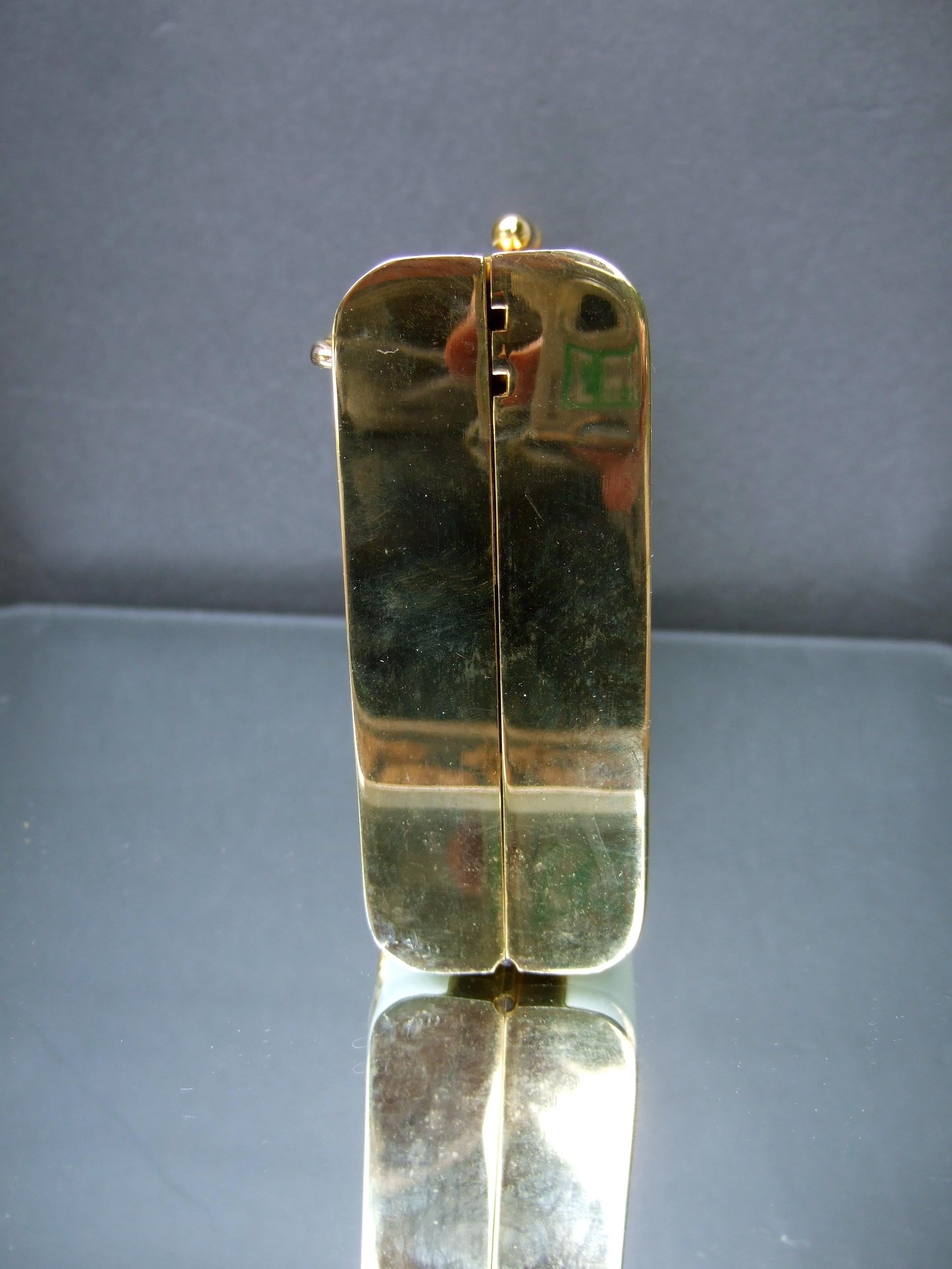 Crystal Leather Equine Minaudiere Clutch by Ermine Beverly Hills c 1980s 5