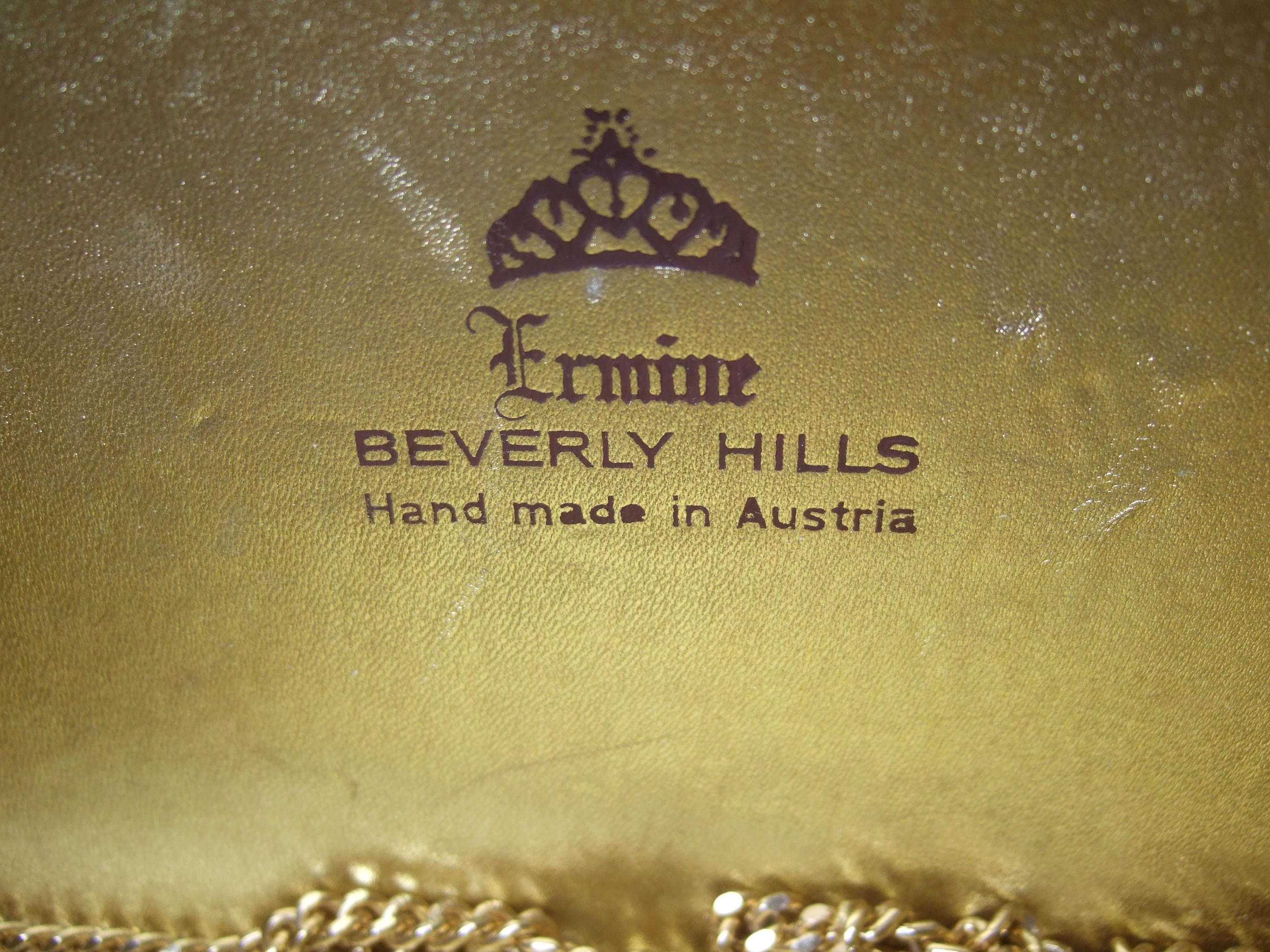 Crystal Leather Equine Minaudiere Clutch by Ermine Beverly Hills c 1980s 12