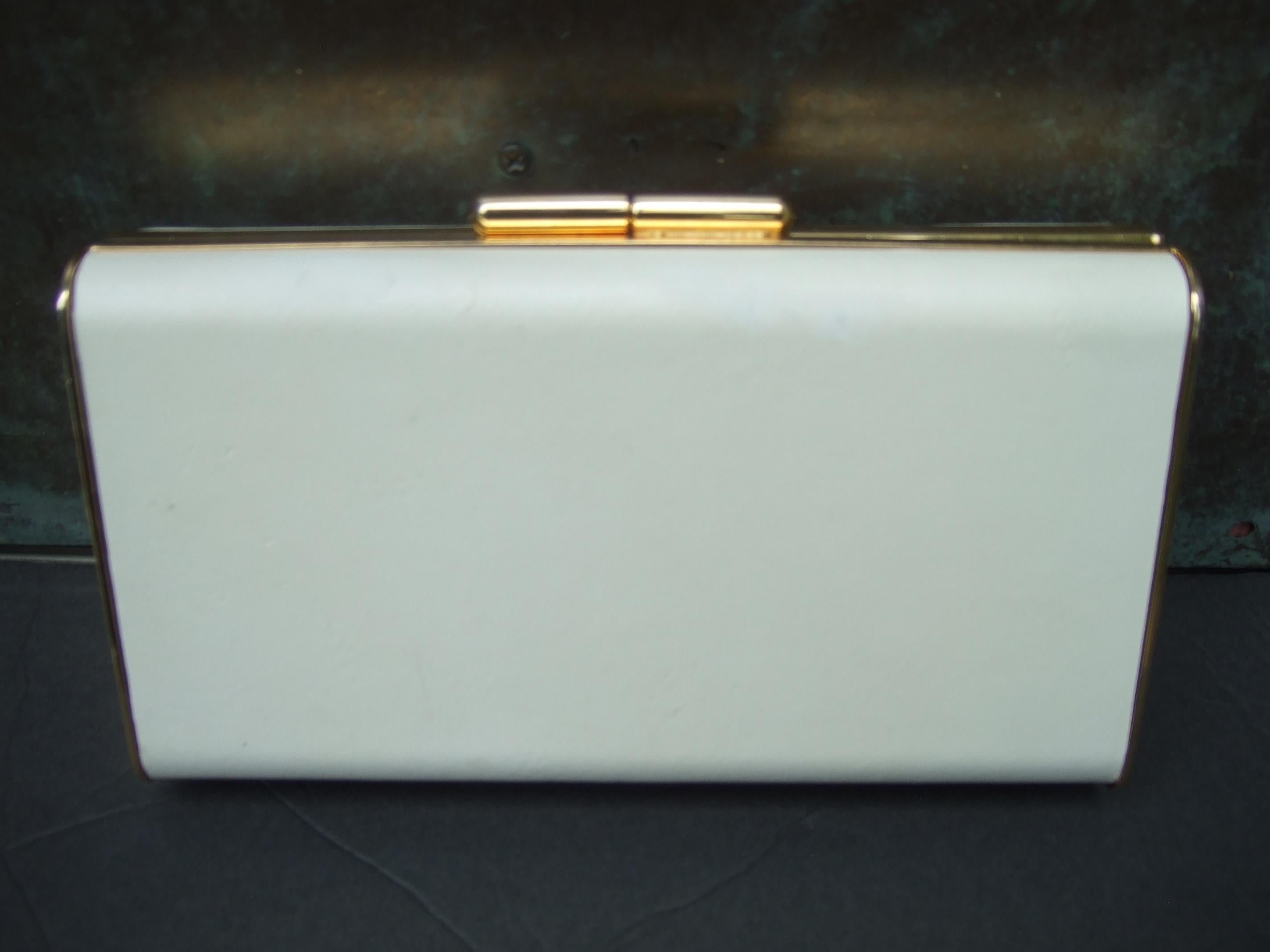 Crystal Leather Equine Minaudiere Clutch by Ermine Beverly Hills c 1980s 15