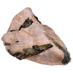 Cristal Lepidolite Géode avec Tourmaline Spécimen minéral Vintage