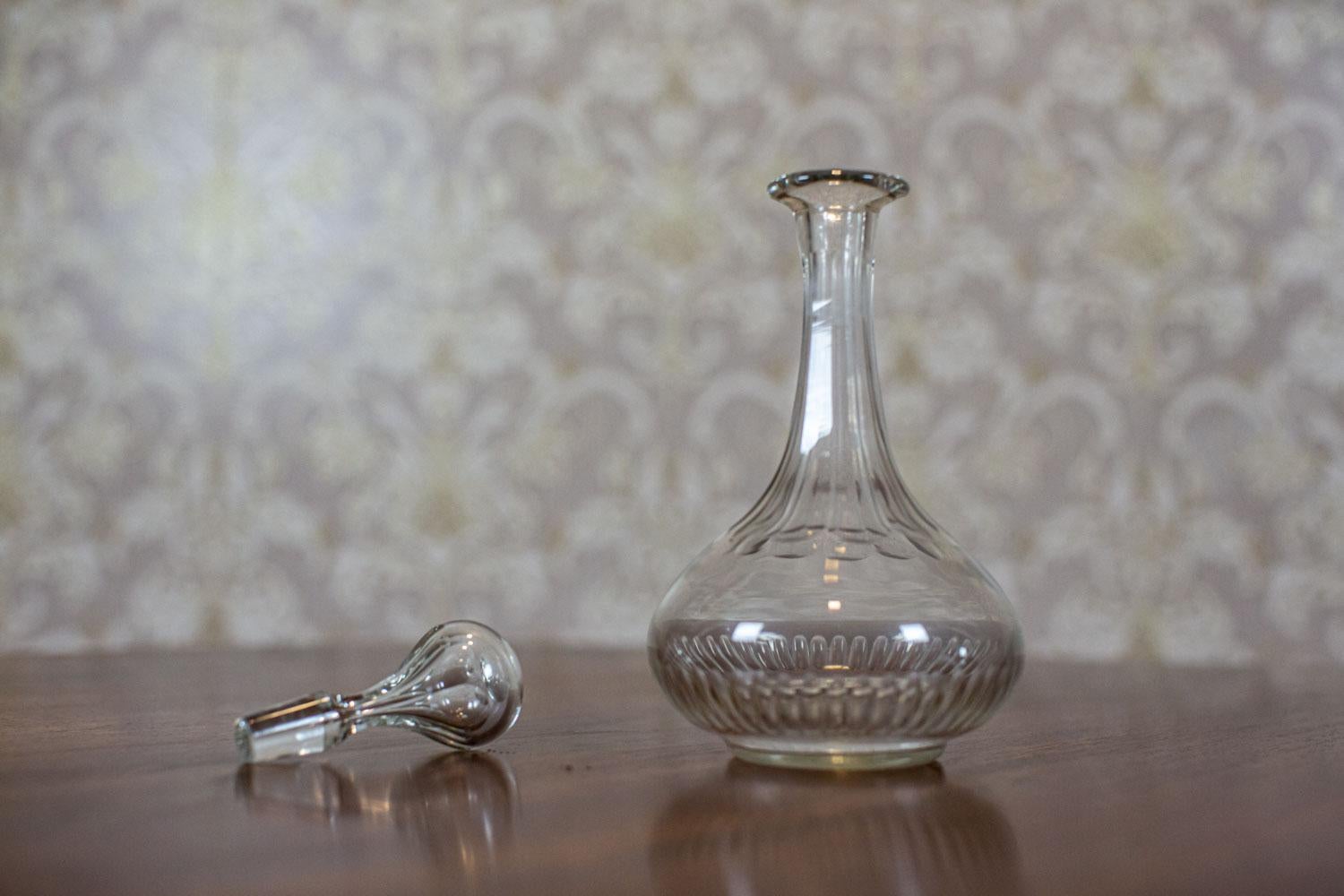 Decorative Crystal Liquor Decanter from 1918-1938 In Good Condition For Sale In Opole, PL