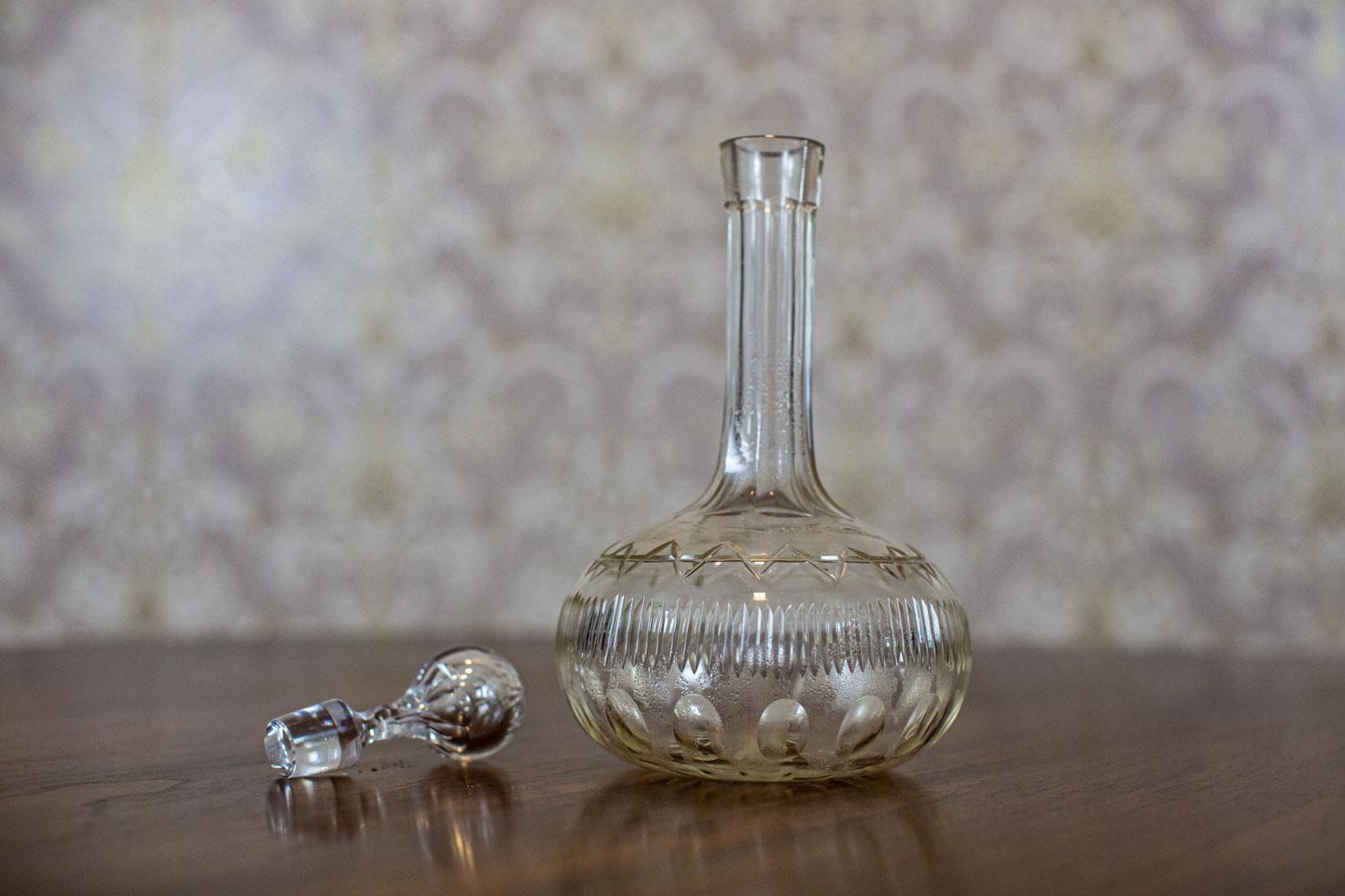 Crystal Liquor Decanter from the Interwar Period In Good Condition For Sale In Opole, PL