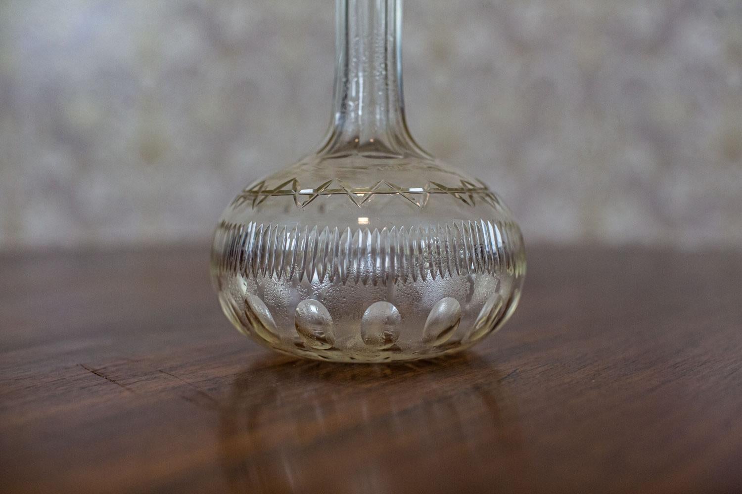 20th Century Crystal Liquor Decanter from the Interwar Period For Sale