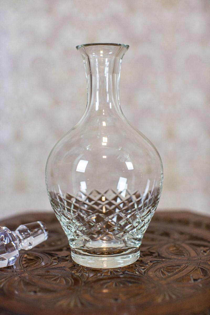 Crystal Liquor Decanter from the Interwar Period - Bohemian cut For Sale 2