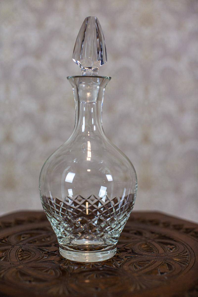 Crystal Liquor Decanter from the Interwar Period - Bohemian cut For Sale 4