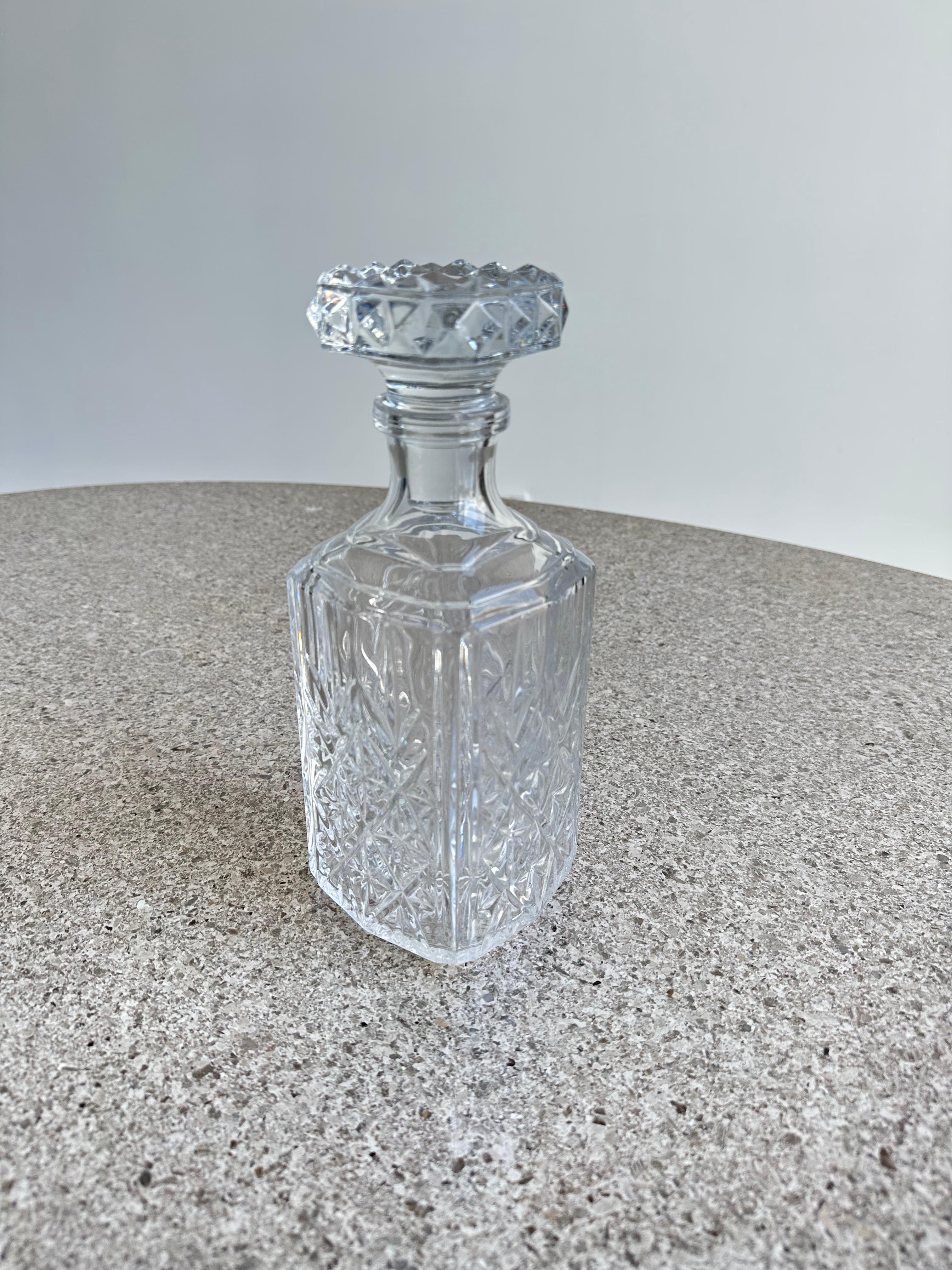 Mid-Century Modern Crystal Liquor Italian Bottle, 1950s For Sale