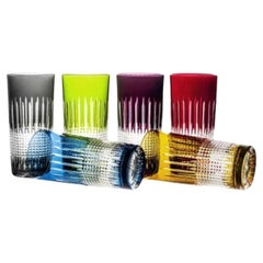 Crystal Long Drink Glasses 6 pcs (11.8 fl oz) multicolored