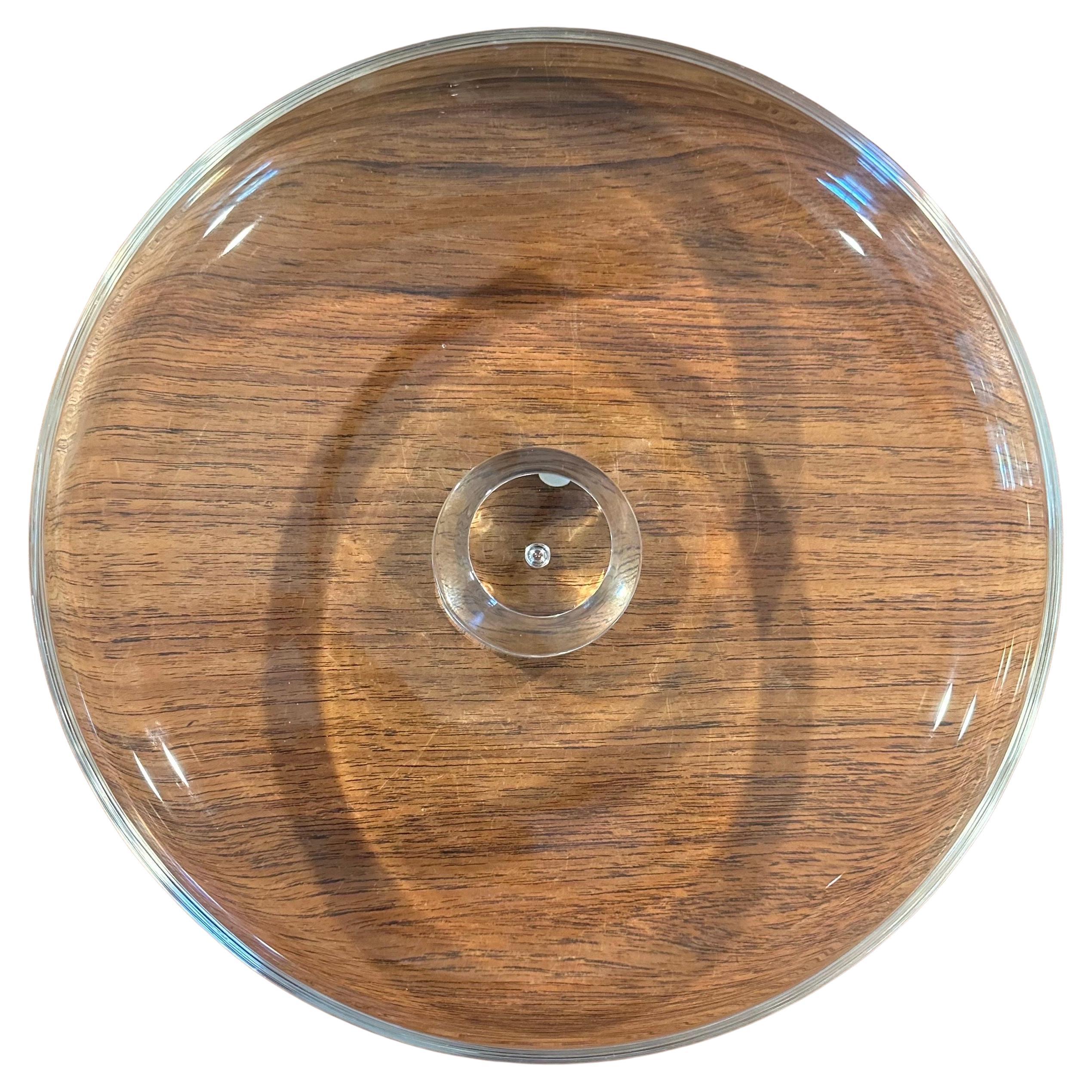 Bol de pedestal bajo de cristal de Steuben Glassworks Moderno de mediados de siglo en venta