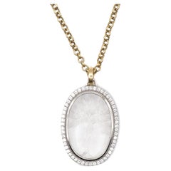 Collar Mandrágora De Cristal En Oro Blanco De 18k