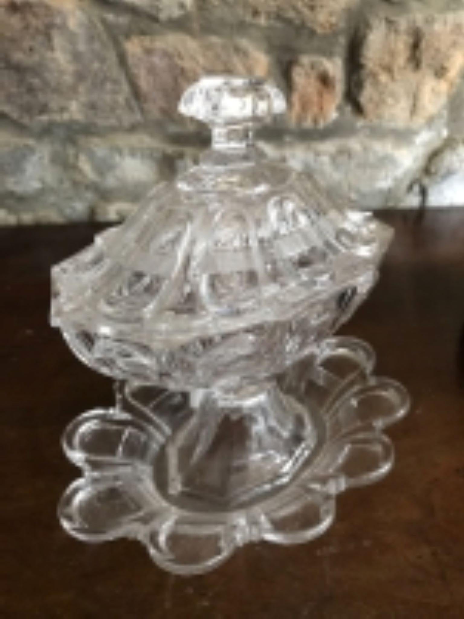 French Crystal marmalade server For Sale