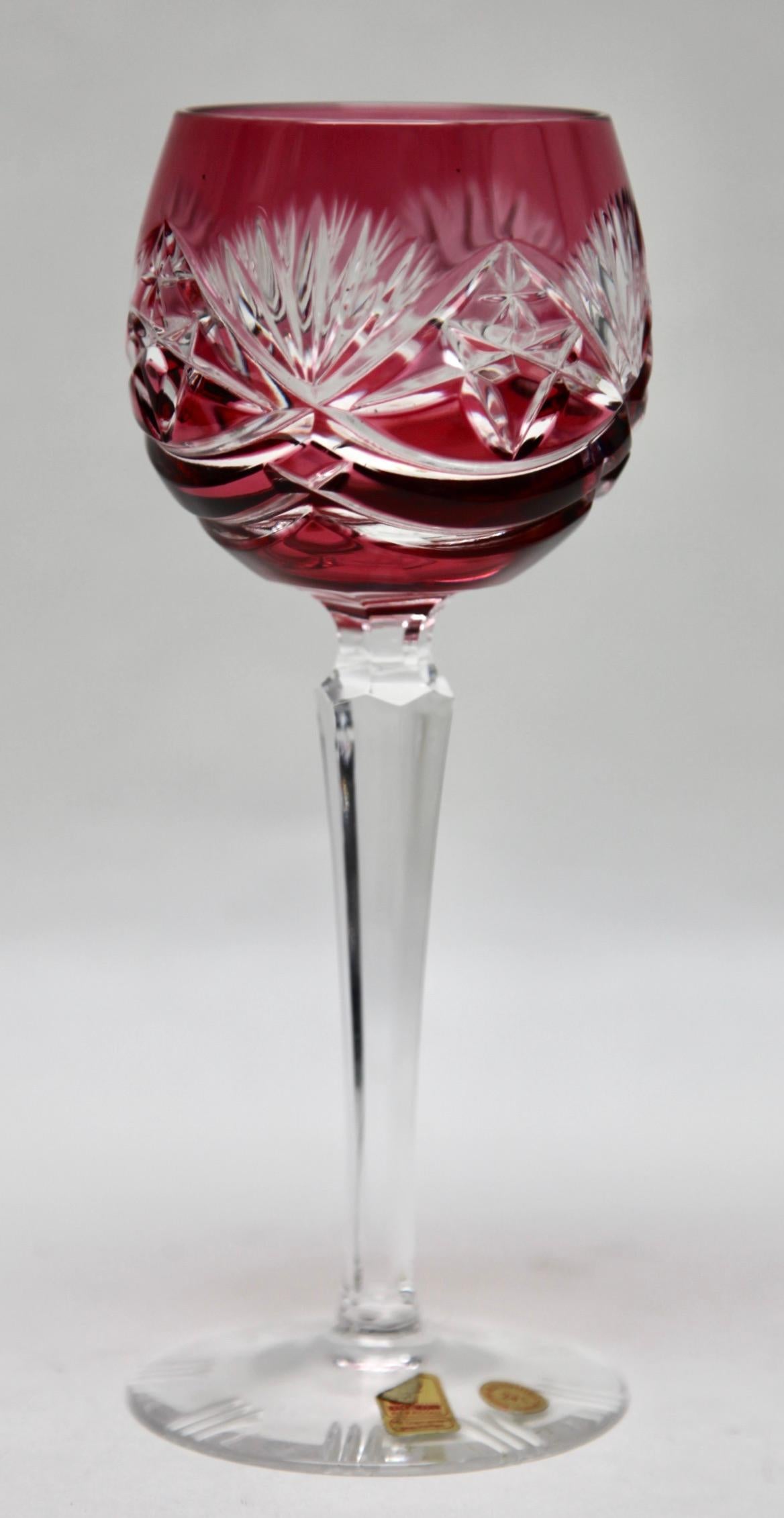 Set aus 6 Nachtmann Stem-Gläsern aus Kristallkristall mit farbigem Überzug, geschliffen und klar geschliffen im Angebot 1