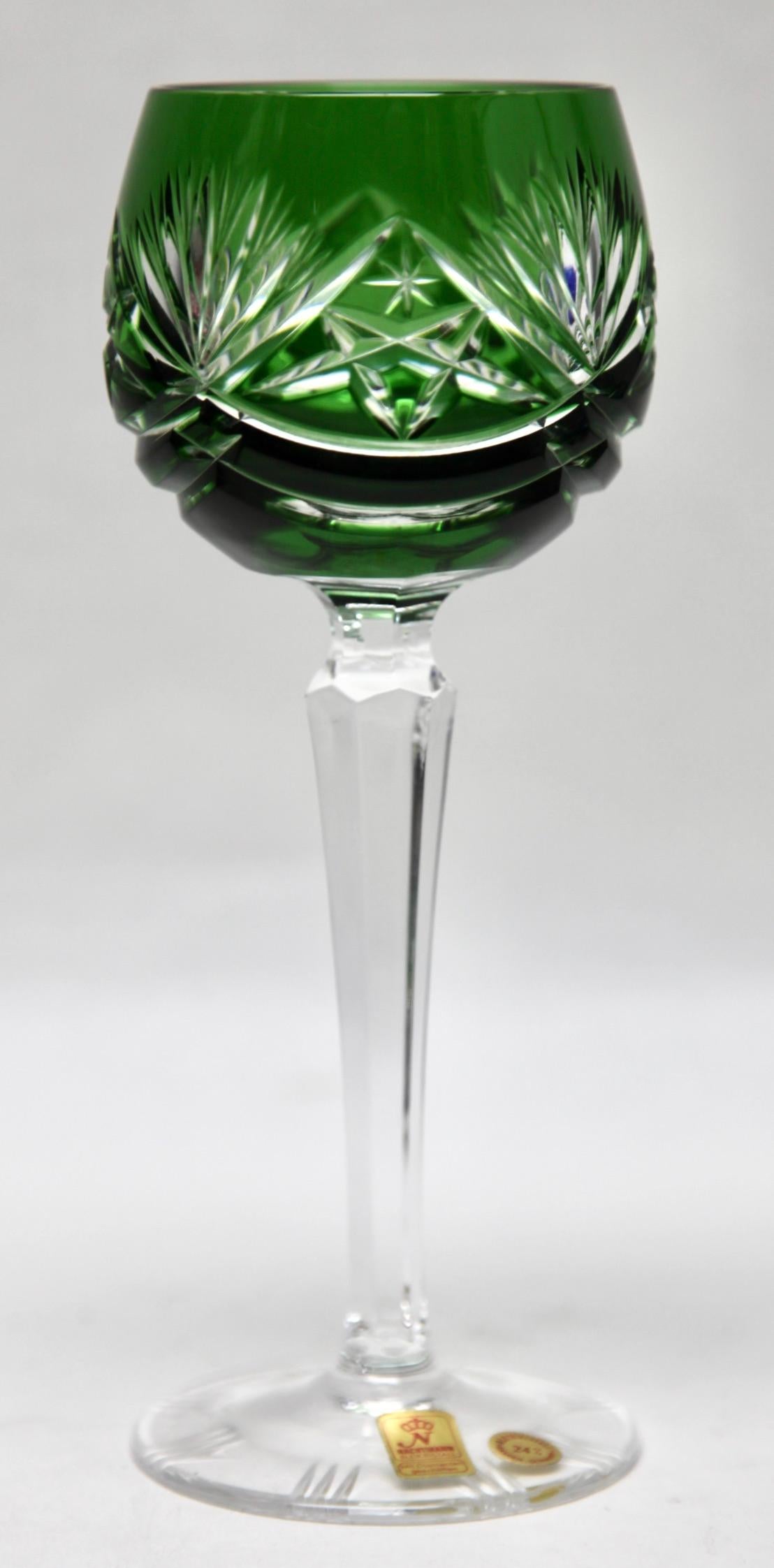Set aus 6 Nachtmann Stem-Gläsern aus Kristallkristall mit farbigem Überzug, geschliffen und klar geschliffen im Angebot 2