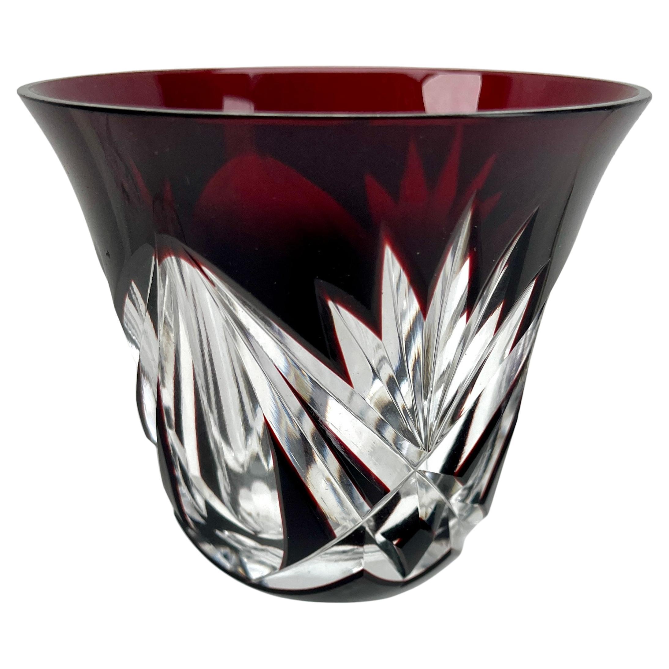 Crystal Mix Set of 6 Nachtmann Stem Glasses with Colored Overlay Cut to Clear 4