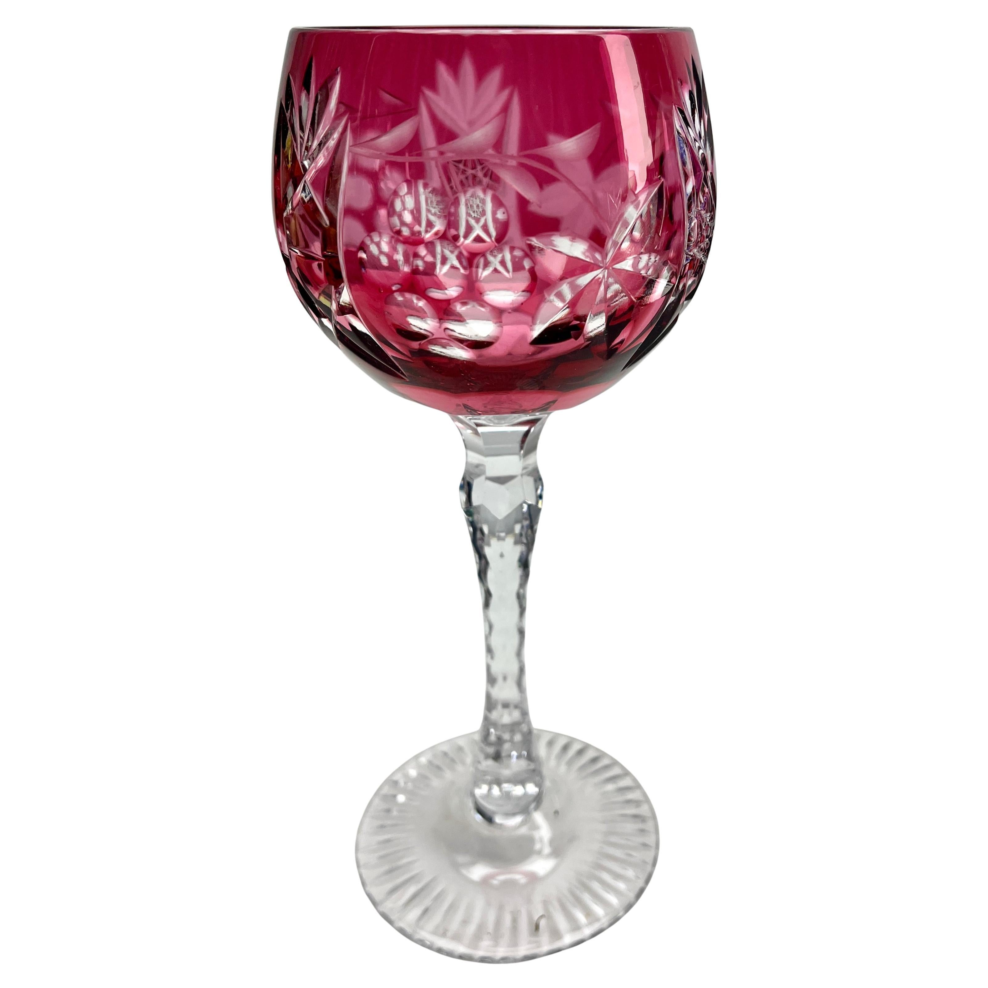 Mid-Century Modern Crystal Mix Set de 6 verres à pied Nachtmann avec incrustation de couleur, taillés pour être transparents en vente