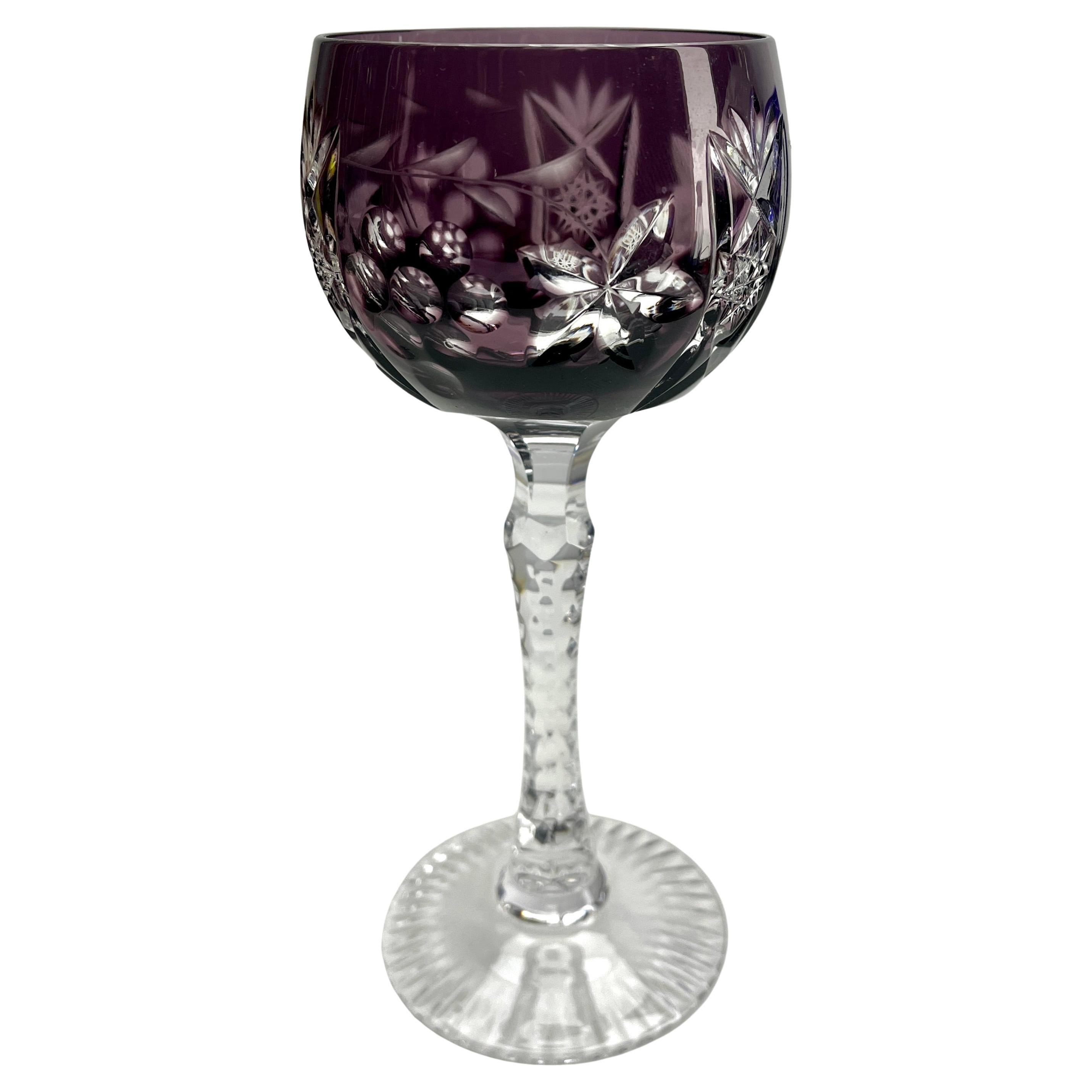 Allemand Crystal Mix Set de 6 verres à pied Nachtmann avec incrustation de couleur, taillés pour être transparents en vente