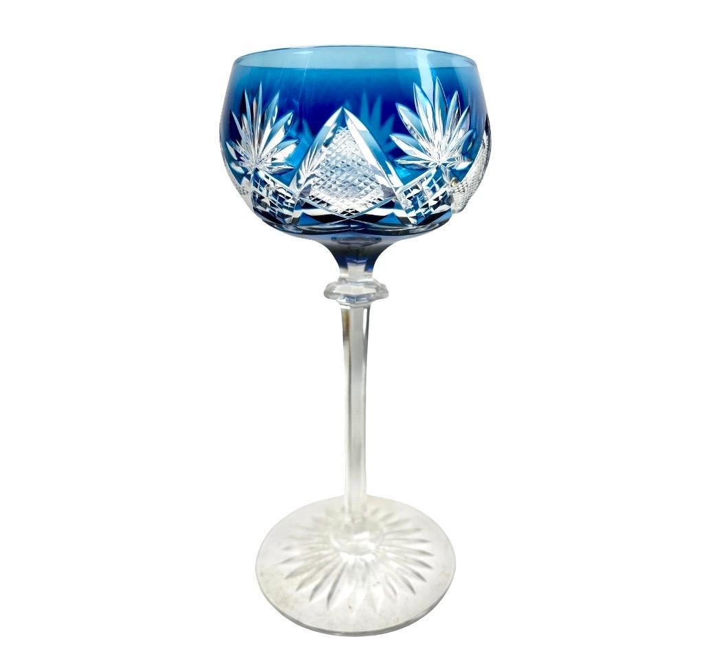 Set aus 6 Nachtmann Stem-Gläsern aus Kristallkristall mit farbigem Überzug, geschliffen und klar geschliffen (Facettiert) im Angebot