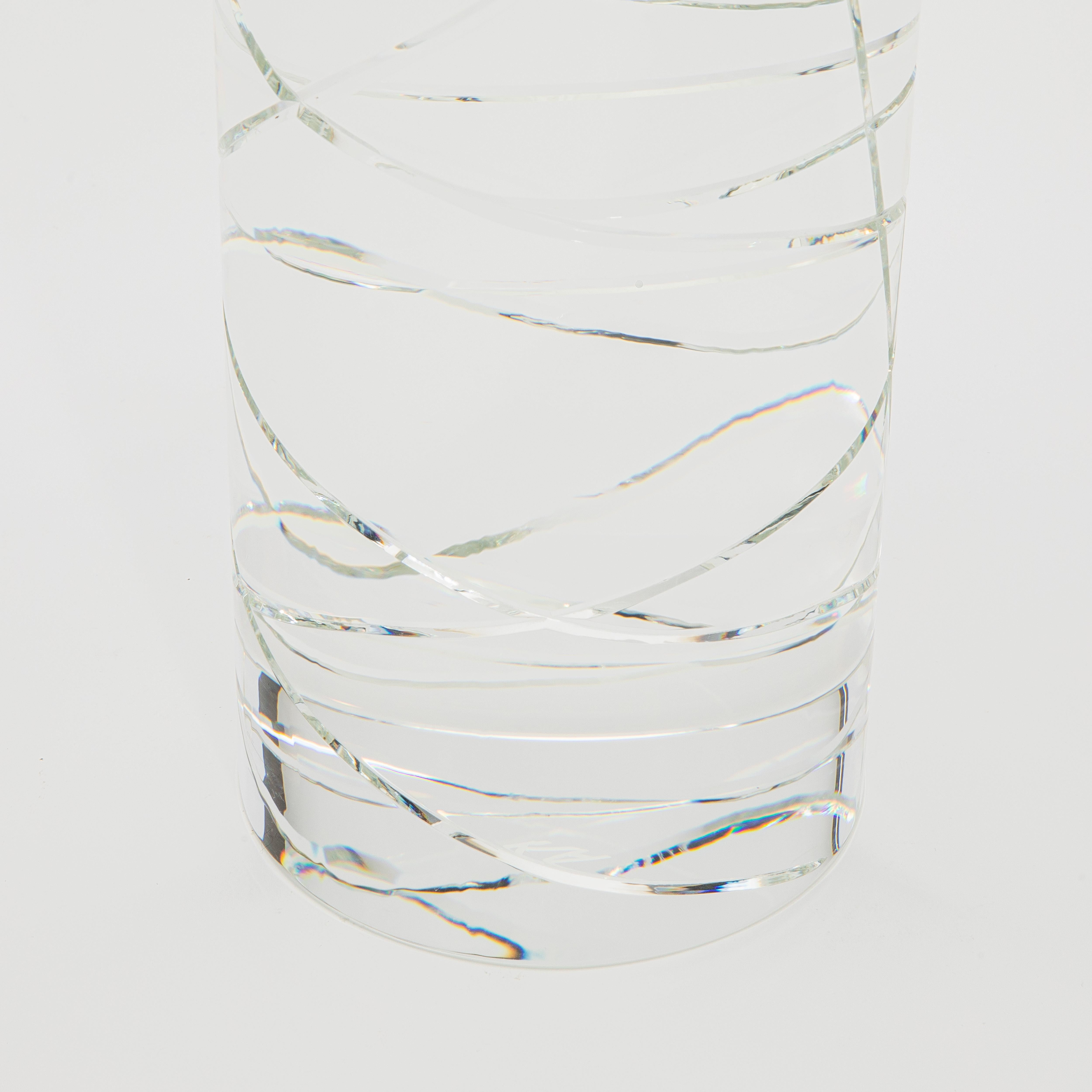 Hand-Crafted Crystal Modern Pillar by KA Glass For Sale