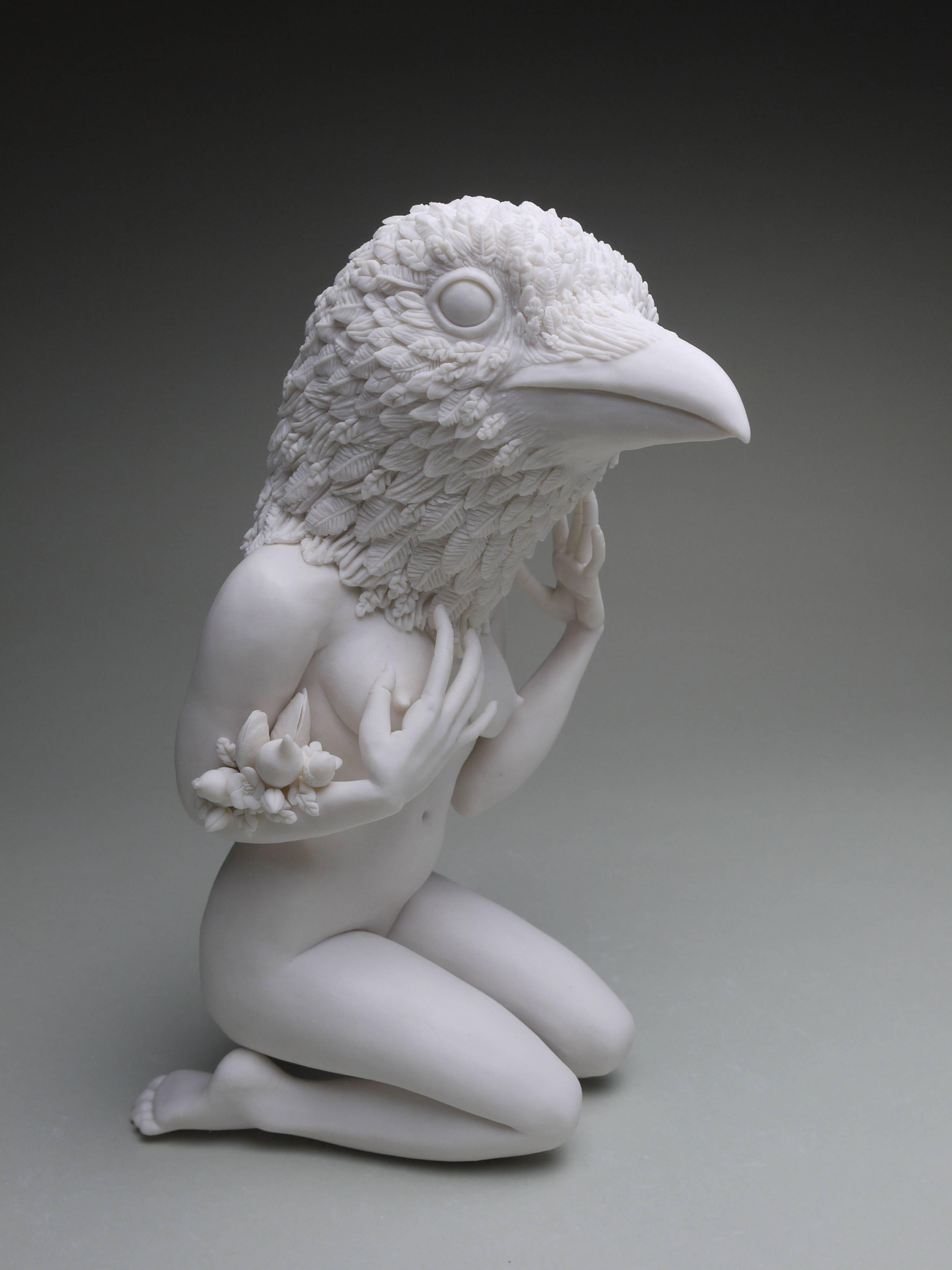Crystal Morey Figurative Sculpture - New Symbiosis: Raven