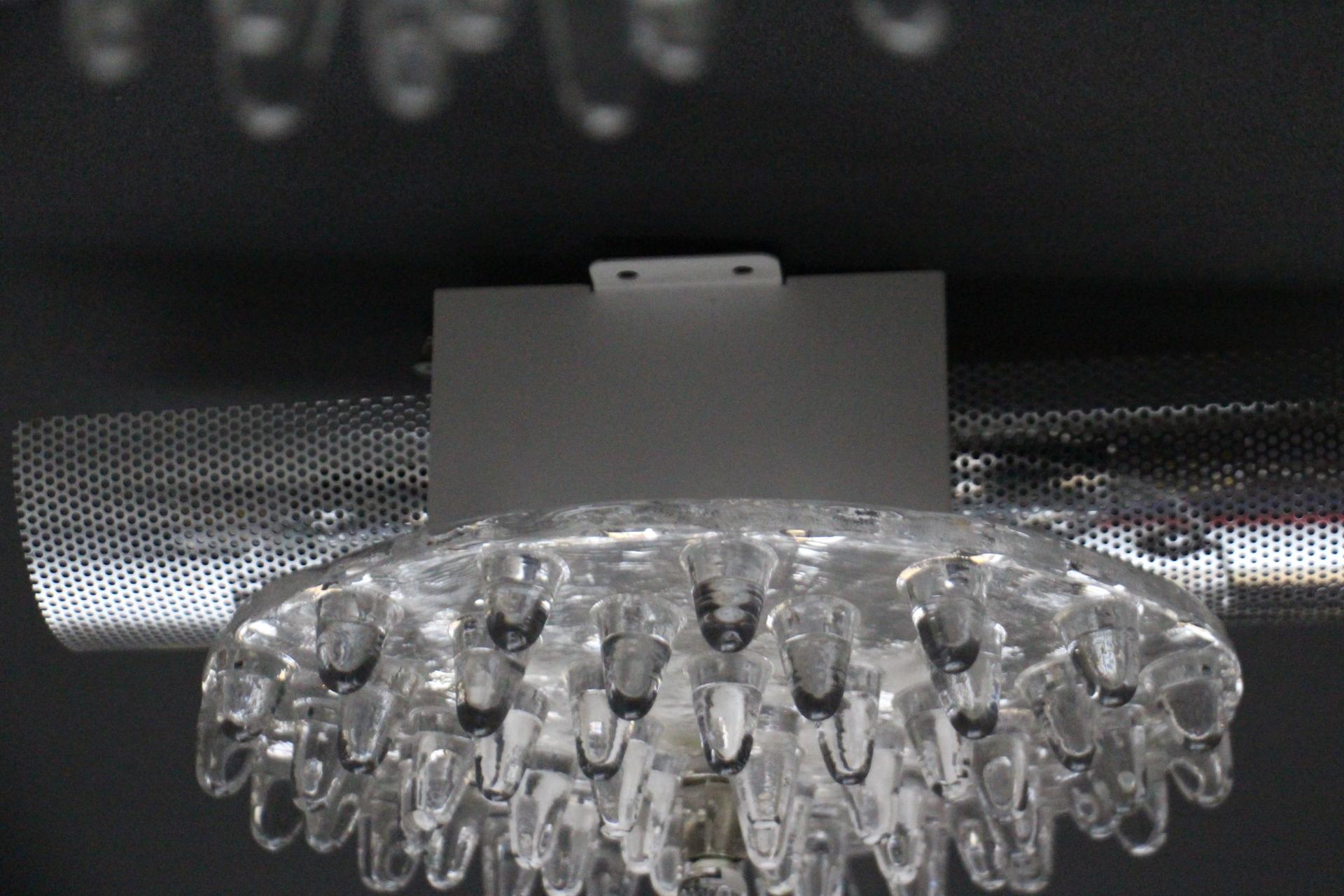 Cristallo  Luci da parete in vetro di Murano e argento a forma di disco grande in vendita 5
