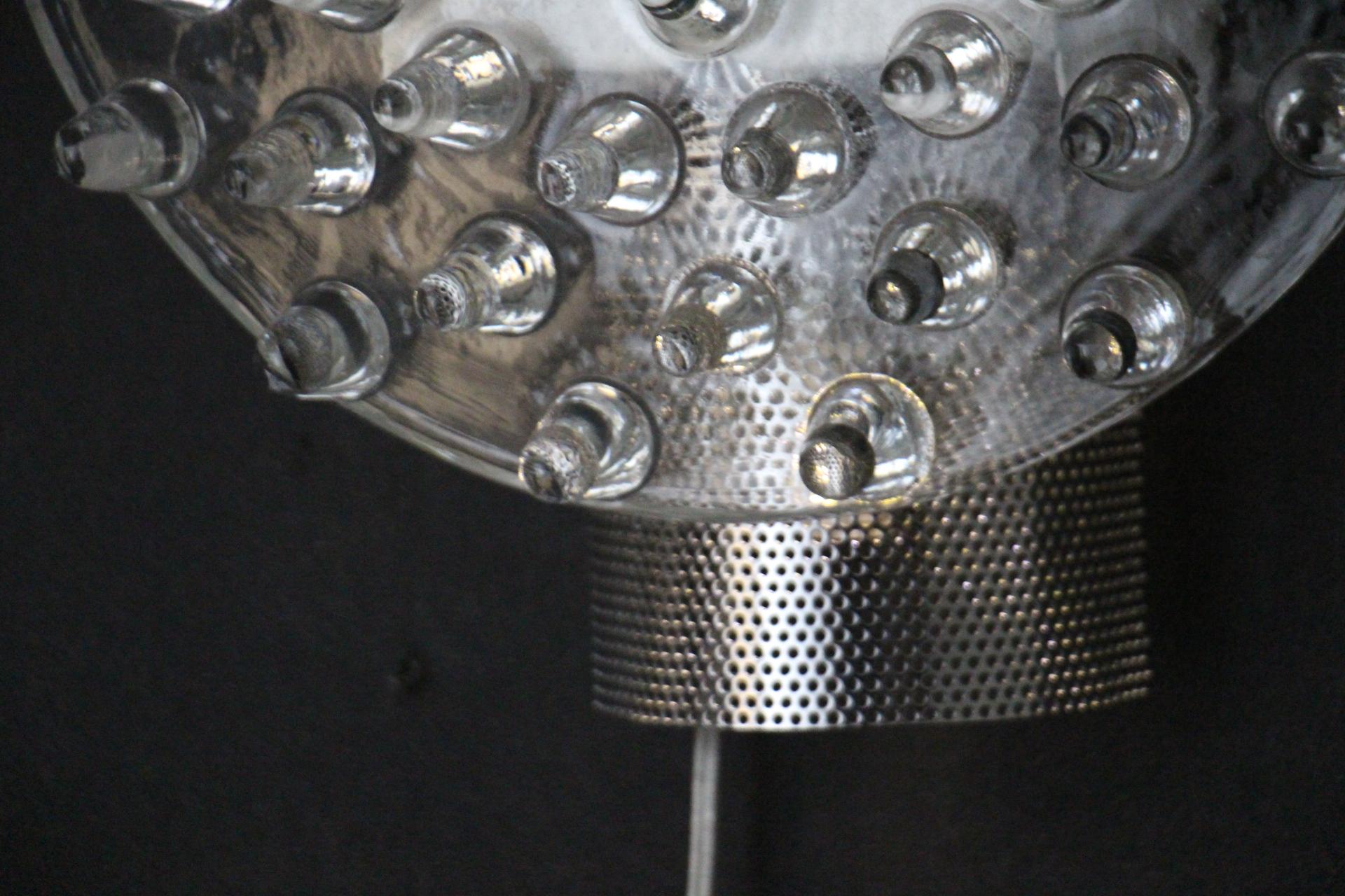 Cristallo  Luci da parete in vetro di Murano e argento a forma di disco grande in vendita 10