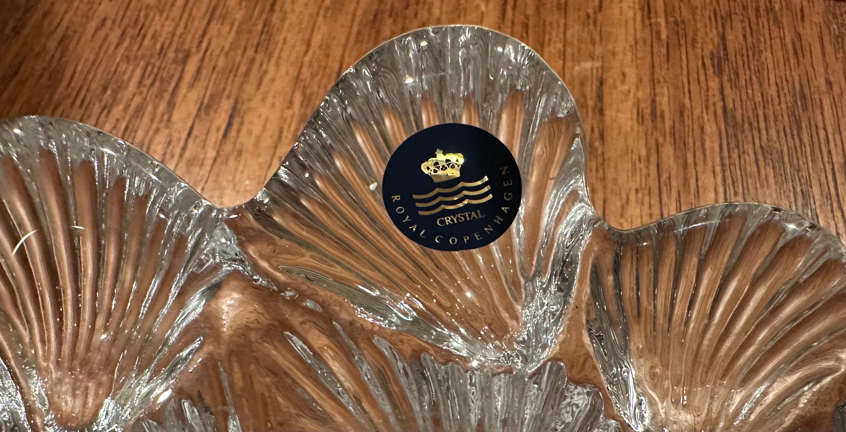 Schale mit Muschelschale aus Kristall von Royal Copenhagen im Angebot 8