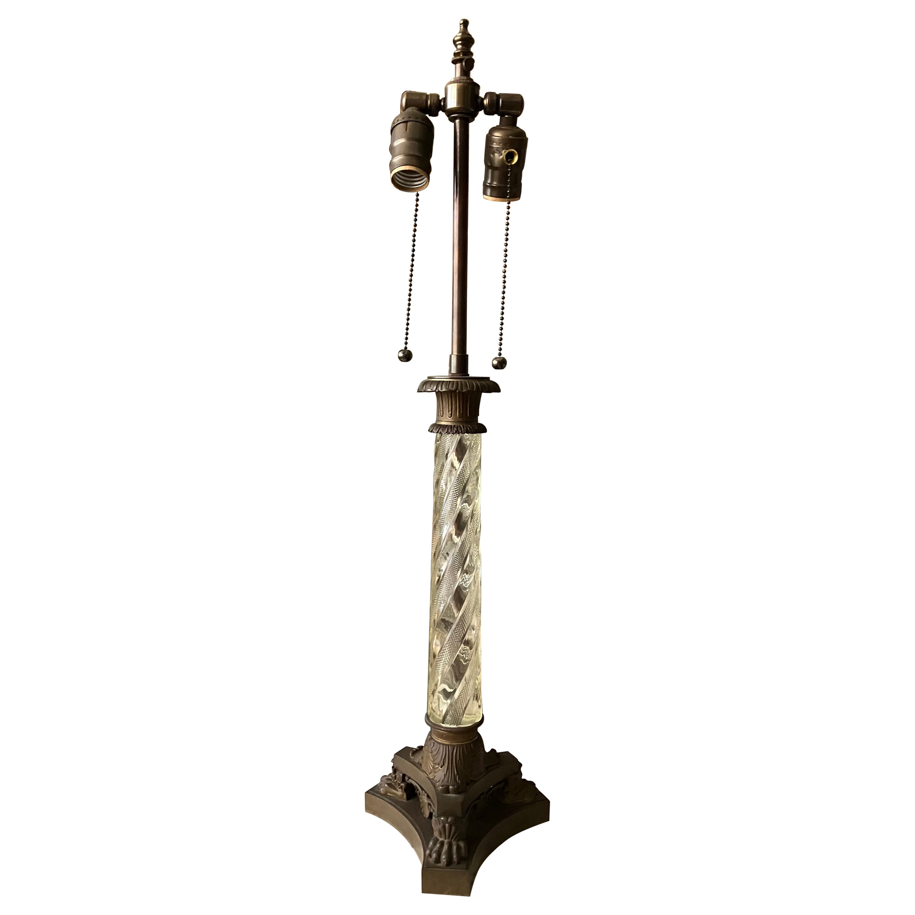 Lámpara de Columna de Cristal de Estilo Neoclásico