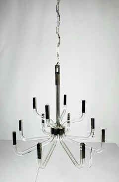 Crystal & Nickel 12 Arm Chandelier by Chapman & Myers for Visual Comfort