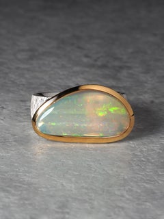 Crystal Opal Silver Ring