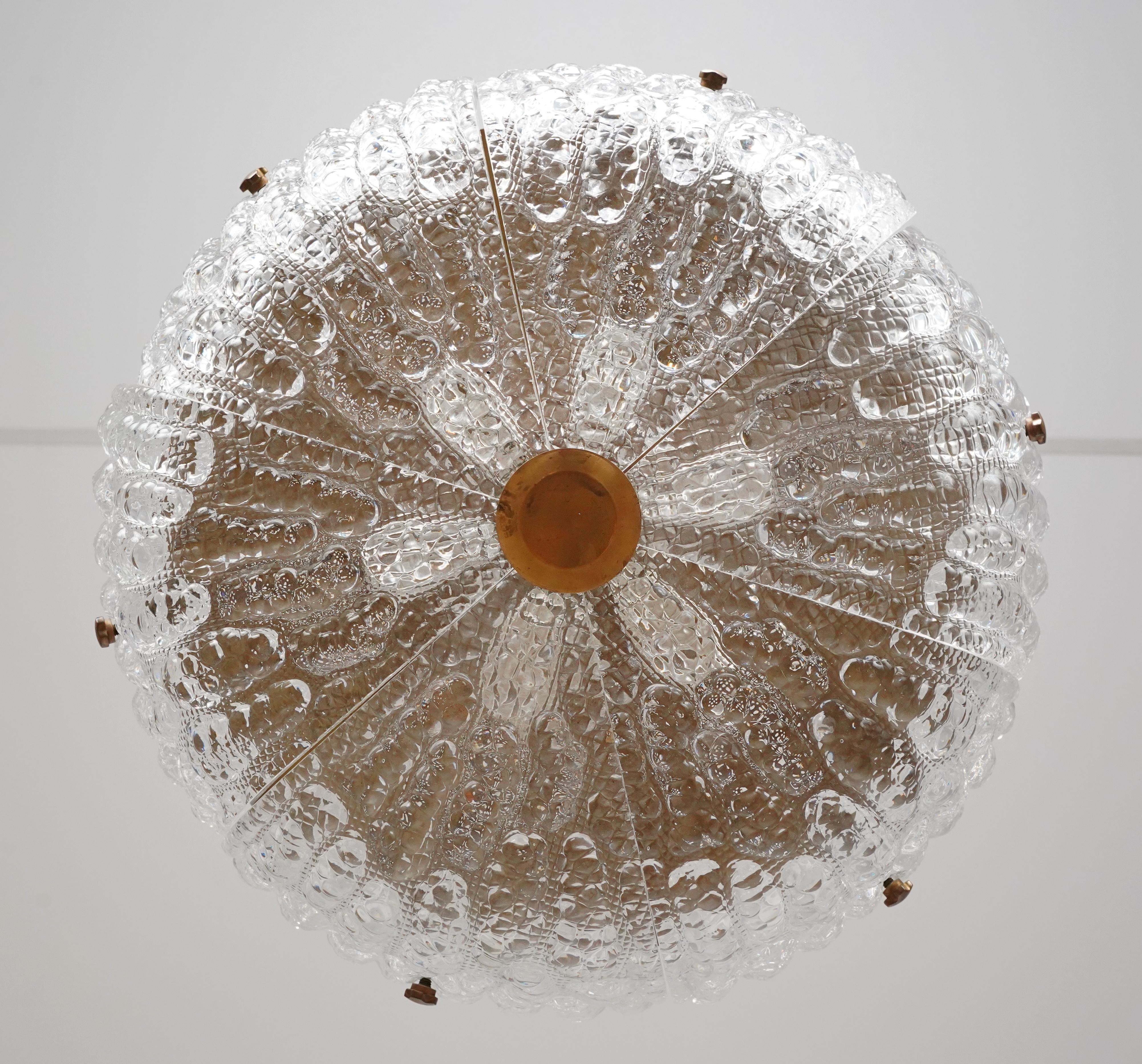 Milieu du XXe siècle Lampe suspendue en cristal Orrefors Embassy de Carl Fagerlun en vente