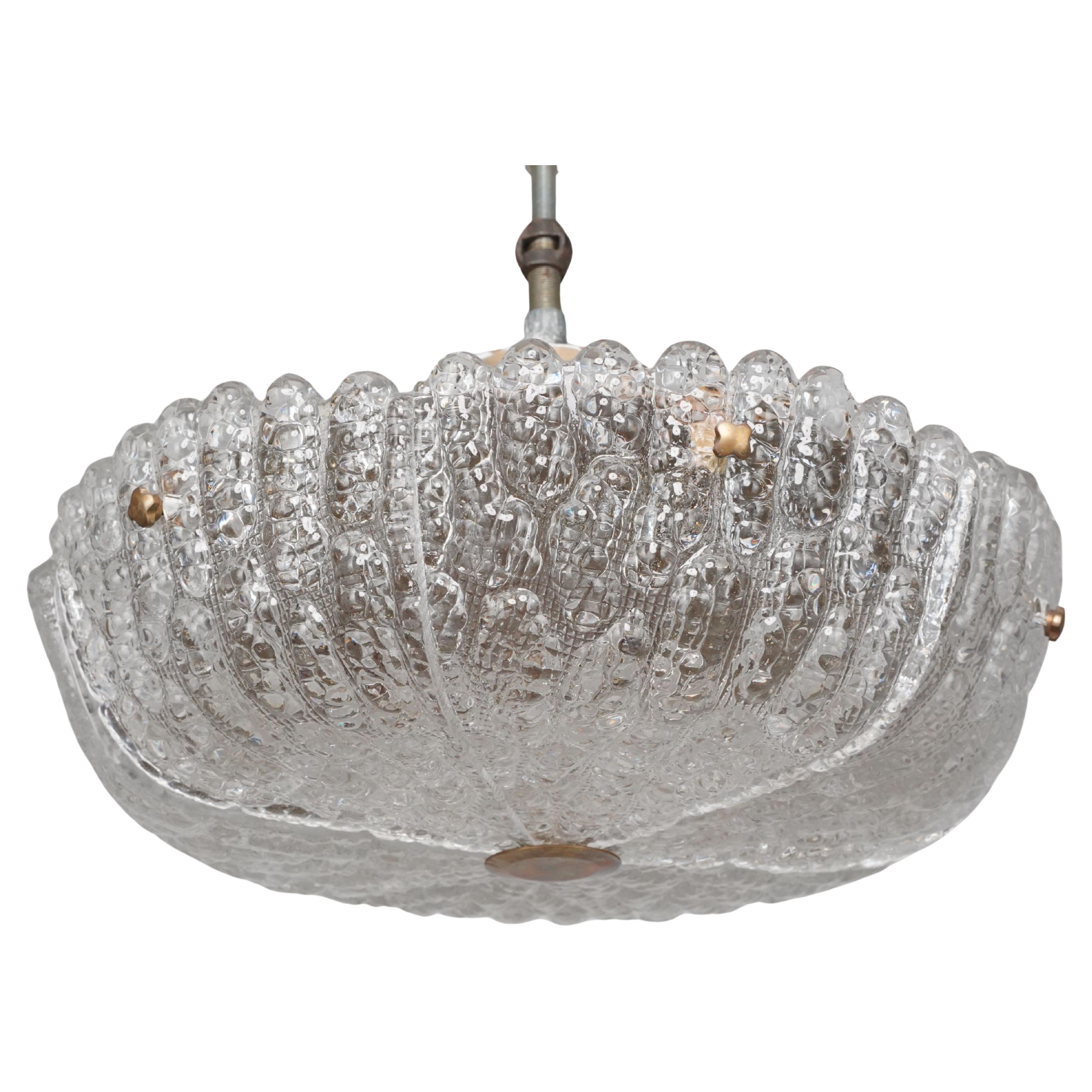Lampe suspendue en cristal Orrefors Embassy de Carl Fagerlun