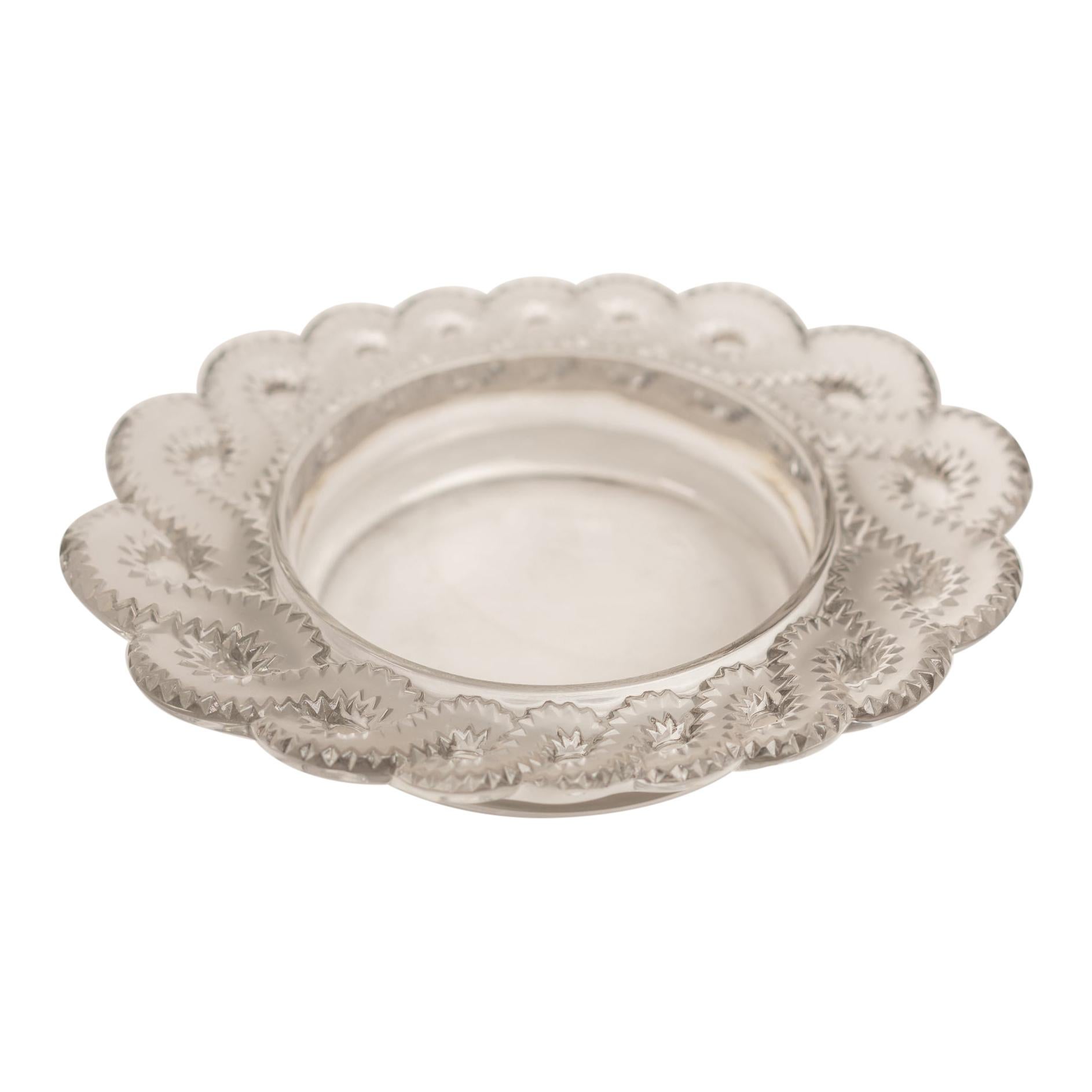 Crystal Oval "Auriac" Dish by Lalique For Sale