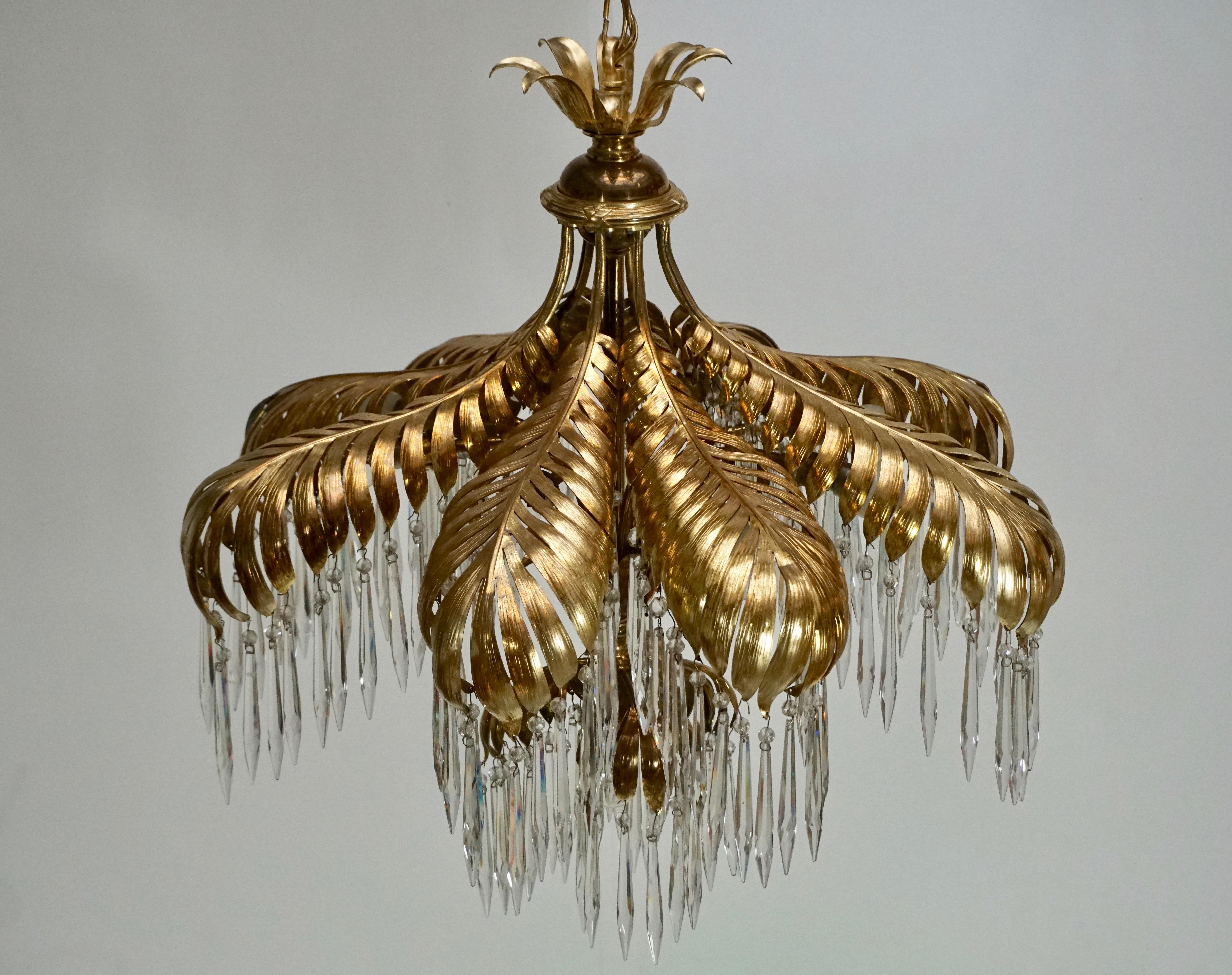 palm crystal chandelier