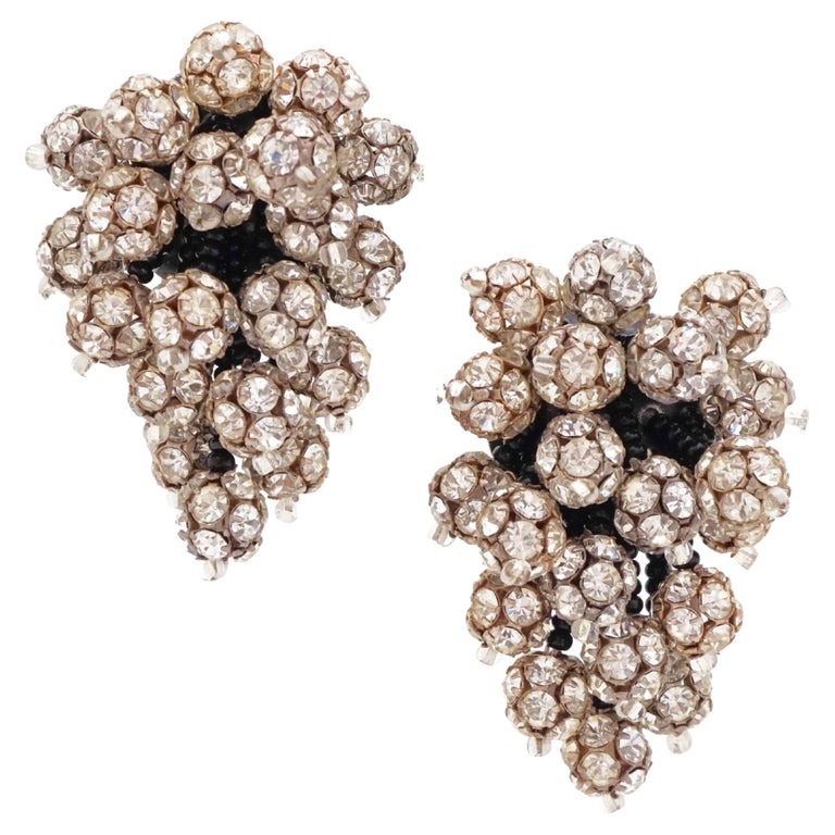 Scintillanti Lunga Pendenti Strass Foglie Cluster Chandelier Statement Orecchini, Colore Oro, Festa Ballo Abito da Sera