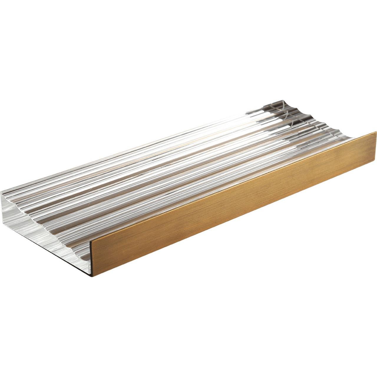 Bandeja de cristal para bolígrafos - Una lujosa mezcla de cristal y latón para tu escritorio Estadounidense en venta