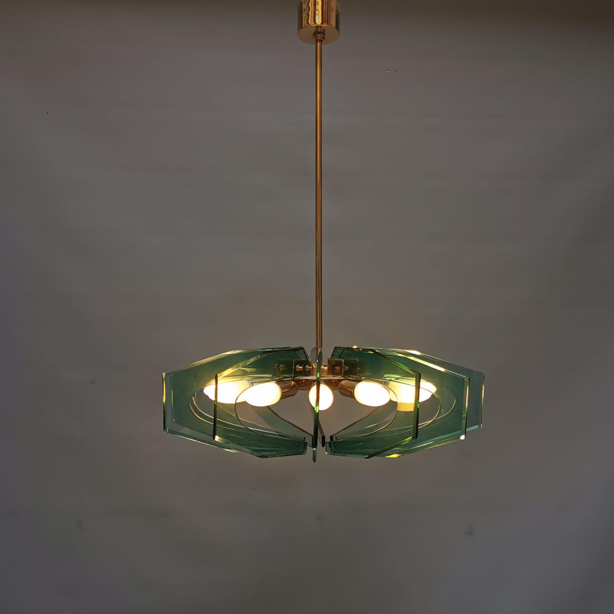 Crystal Pendant Lamp, Gino Paroldo, 50s 1
